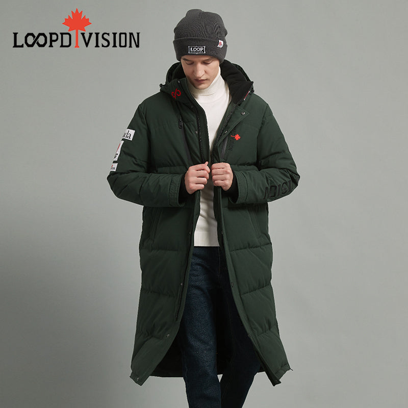 Steven Men’s Long Parka for Extreme Weather Protection-Deep Green