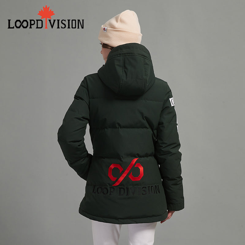 DANNA Women Mid-Length Parka Insulated-Freestyle Canada Co-branded, Deep Green