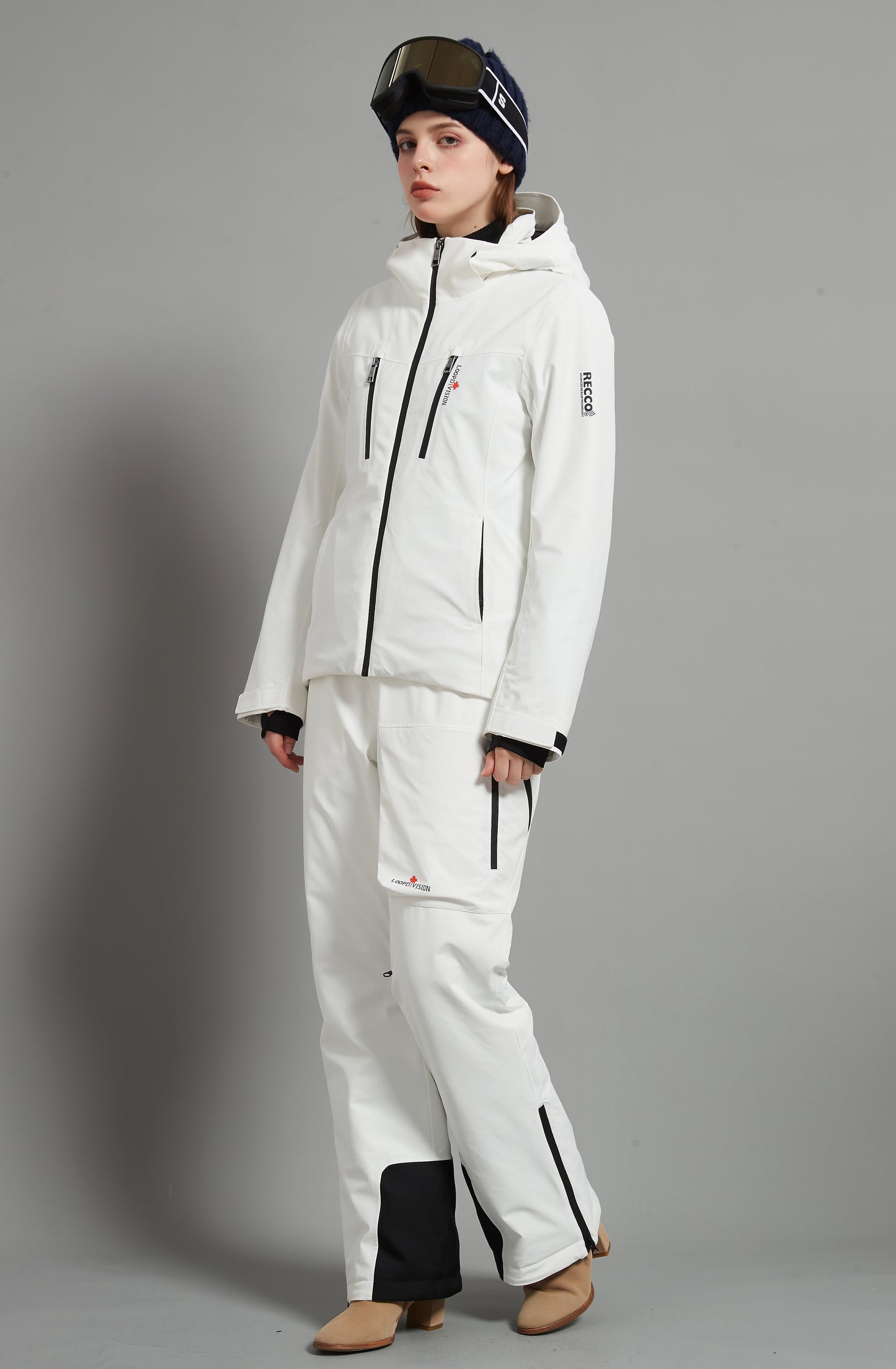 Flora&Whistler-F Skidual Lady Ski Set Insulated 3L Dermizax 20k White