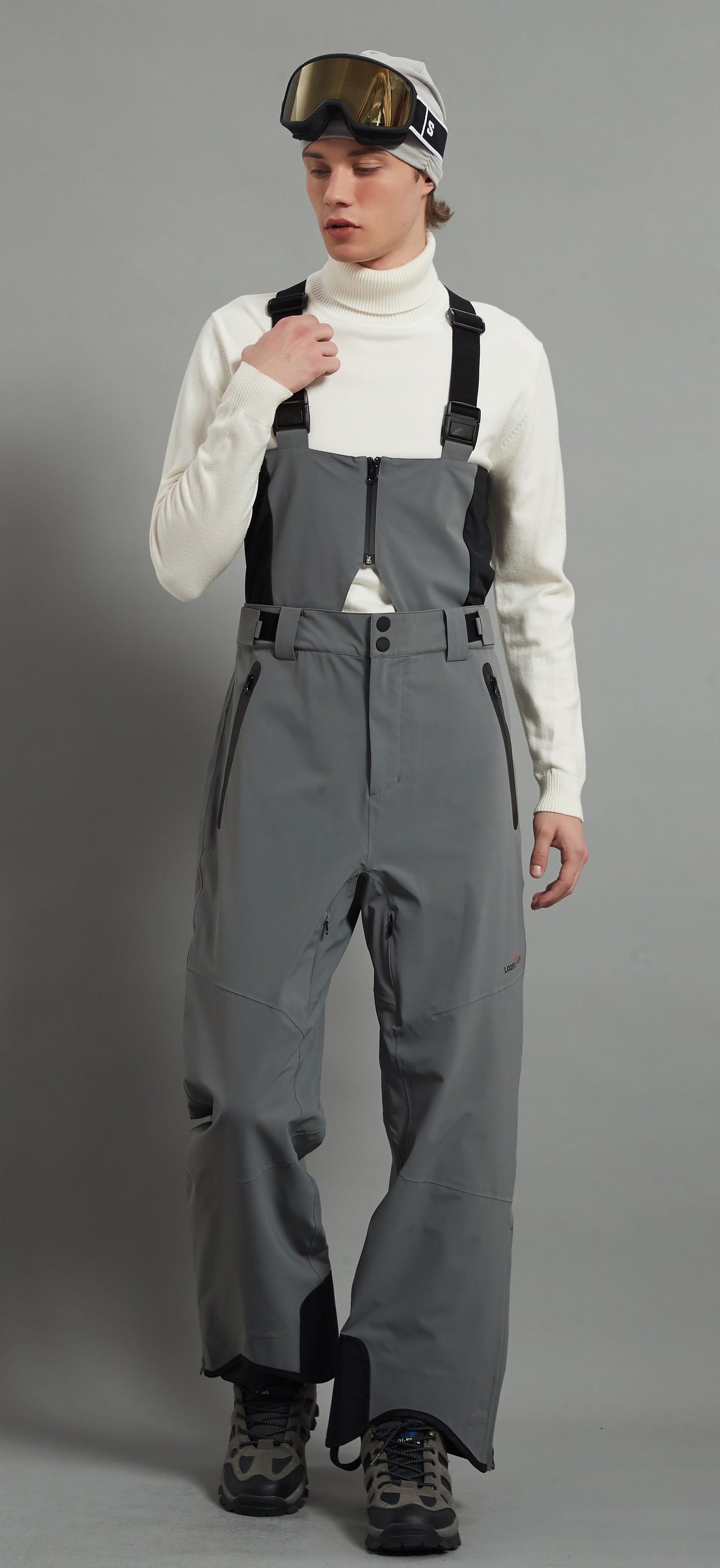 Laval-M Men Ski Bib Pant Insulated 3L Dermizax 20K Elephant Grey