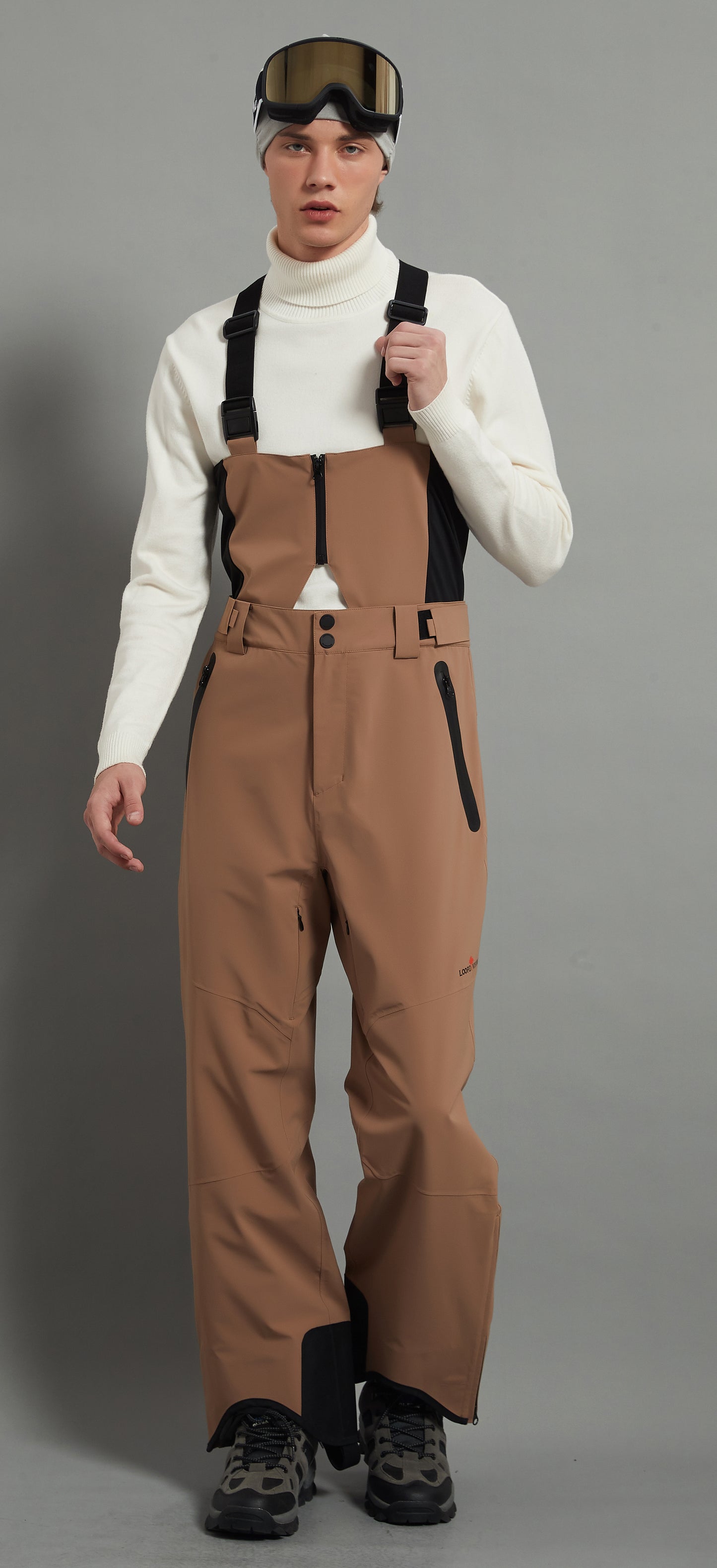 Laval-M Men Ski Bib Pant Insulated 3L Dermizax 20K Brown