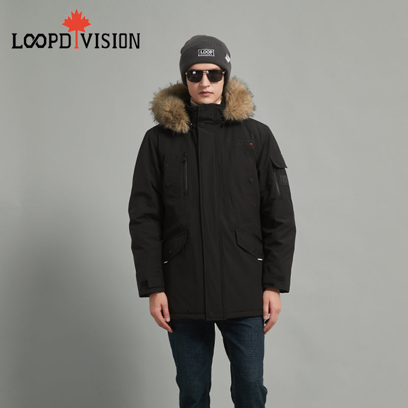 Roger Men’s Winter Parka for Extreme Weather Protection-Black