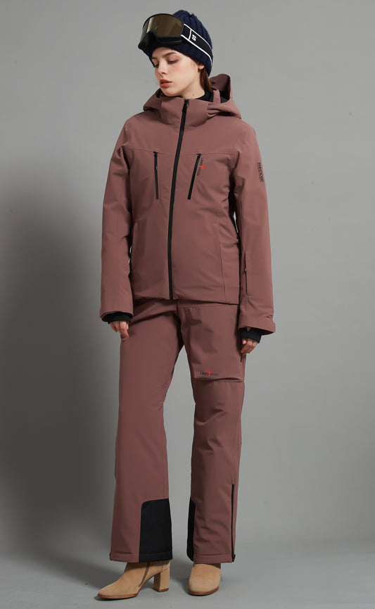 Flora&Whistler-F Skidual Lady Ski Set Insulated 3L Dermizax 20k  Bean Paste Purple