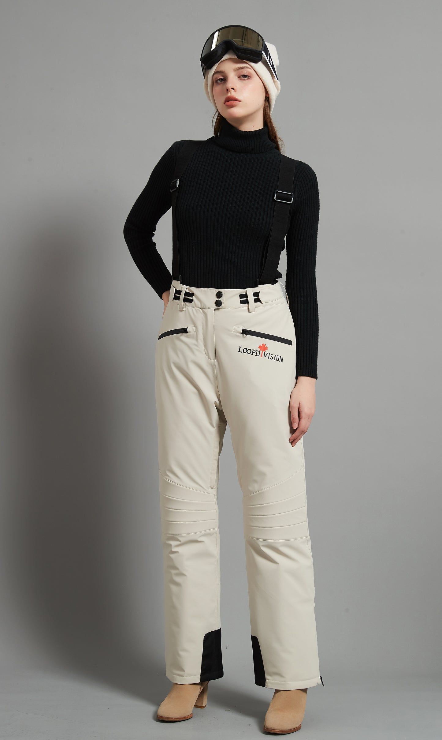Catharine Lady Ski Bib Pant Insulated 3L Dermizax 20K Khaki