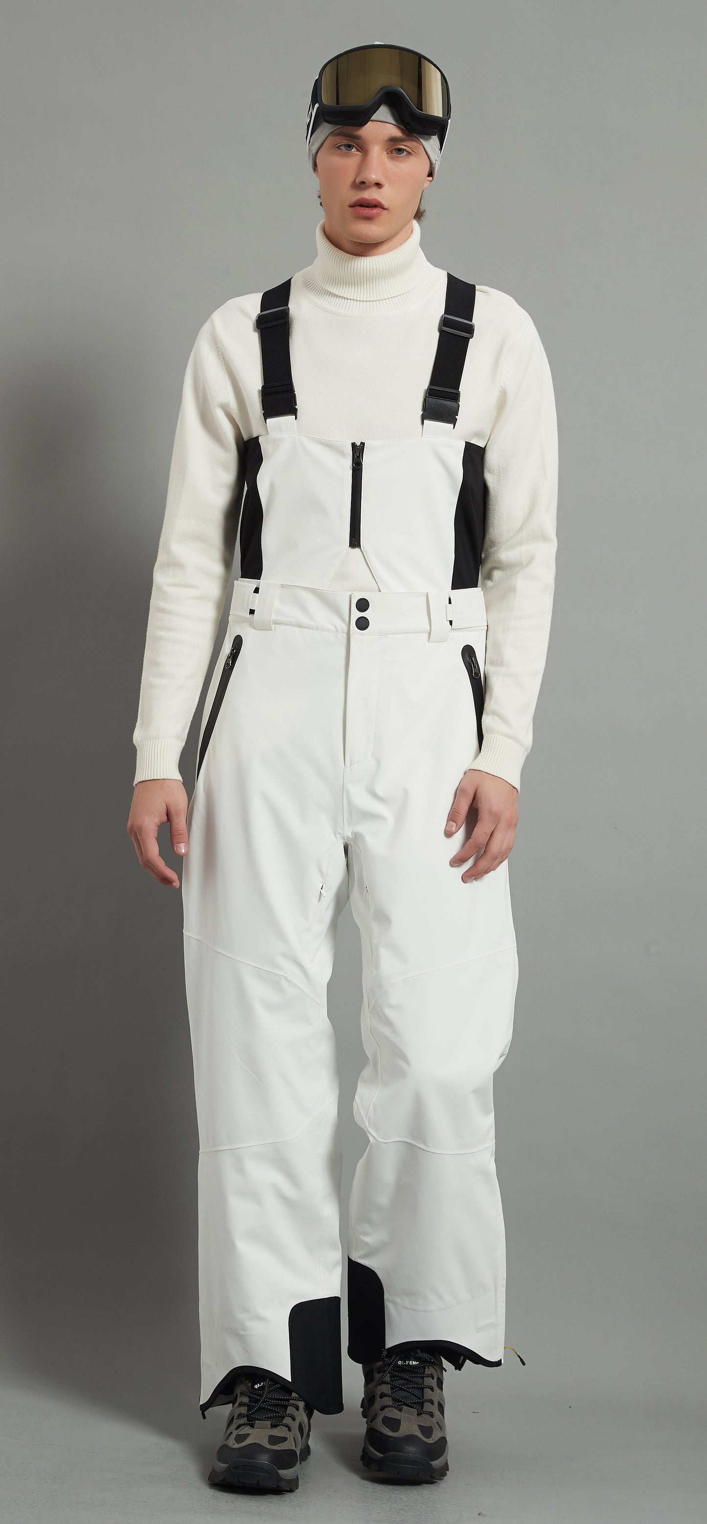 Laval-M Men Ski Bib Pant Insulated 3L Dermizax 20K White