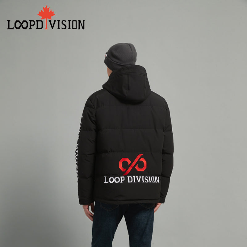 KING Men Mid-Length Parka Insulated-Freestyle Canada Co-branded, Black