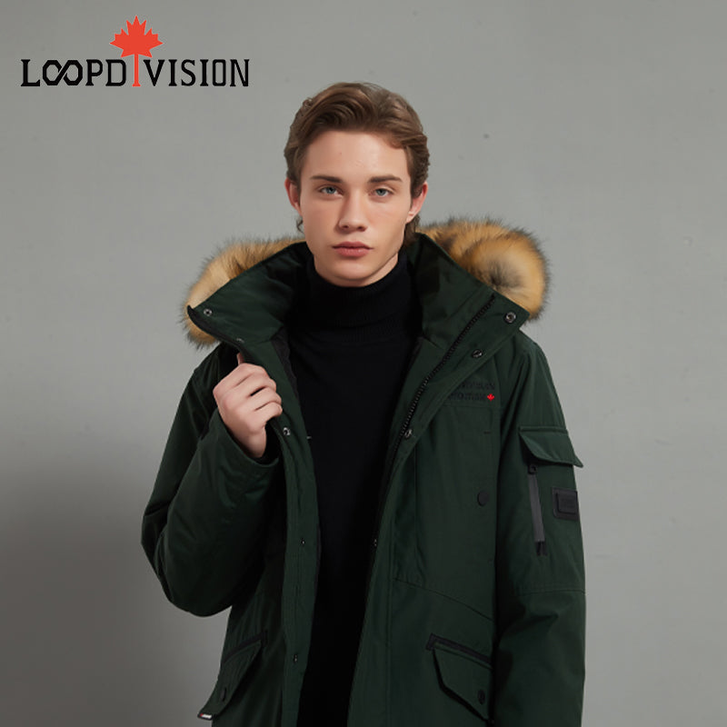 Roger Men’s Winter Parka for Extreme Weather Protection-Deep Green