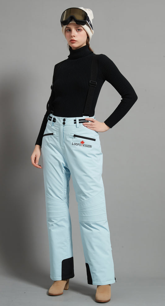 Catharine Lady Ski Bib Pant Isolé 3L Dermizax 20K Bleu Glace