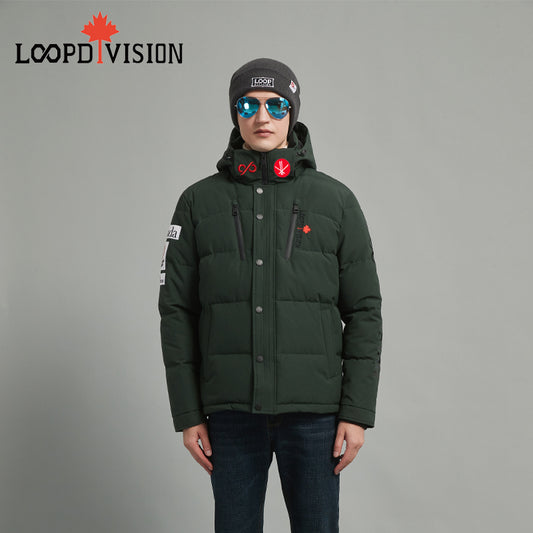 King Men’s Mid-Length Winter Parka for Extreme Weather Protection-Deep Green