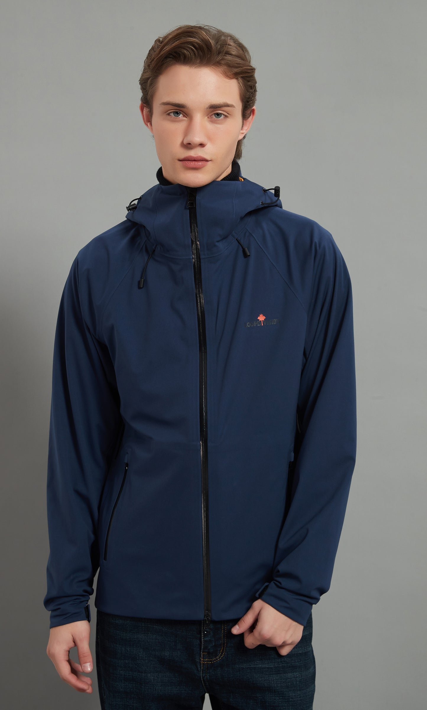 Nan-M Men Soft Shell Hiking Jacket 3L Navy Blue