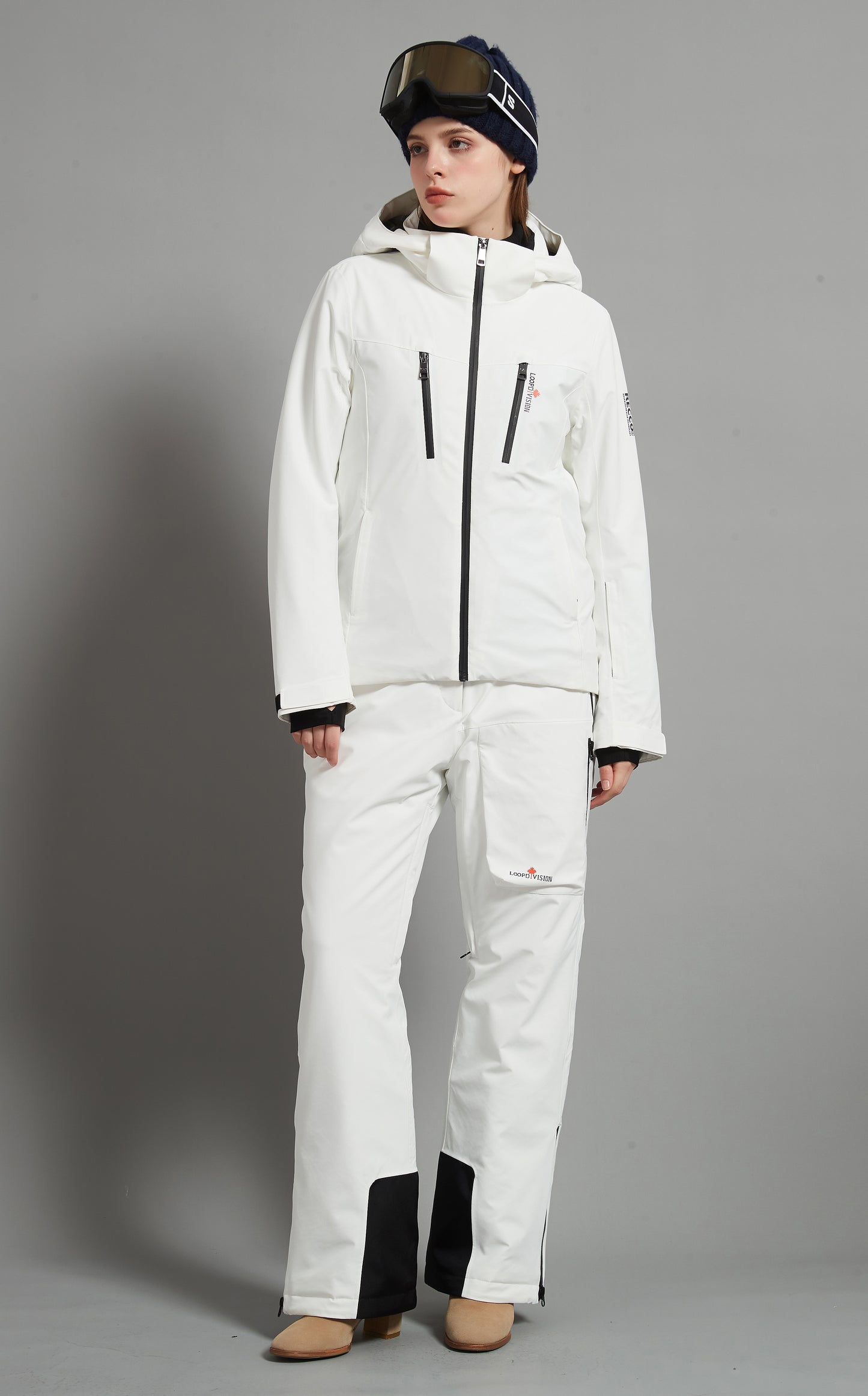 Flora&Whistler-F Skidual Lady Ski Set Insulated 3L Dermizax 20k White
