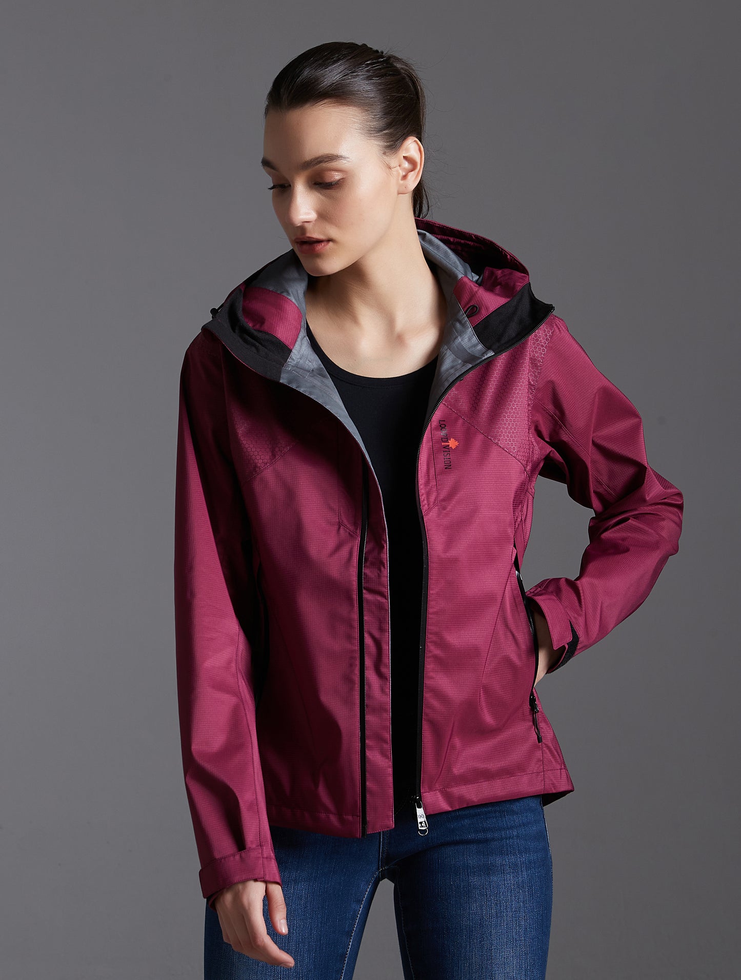 Zoe-F Lady Hard Shell Jacket 3L Red Plum