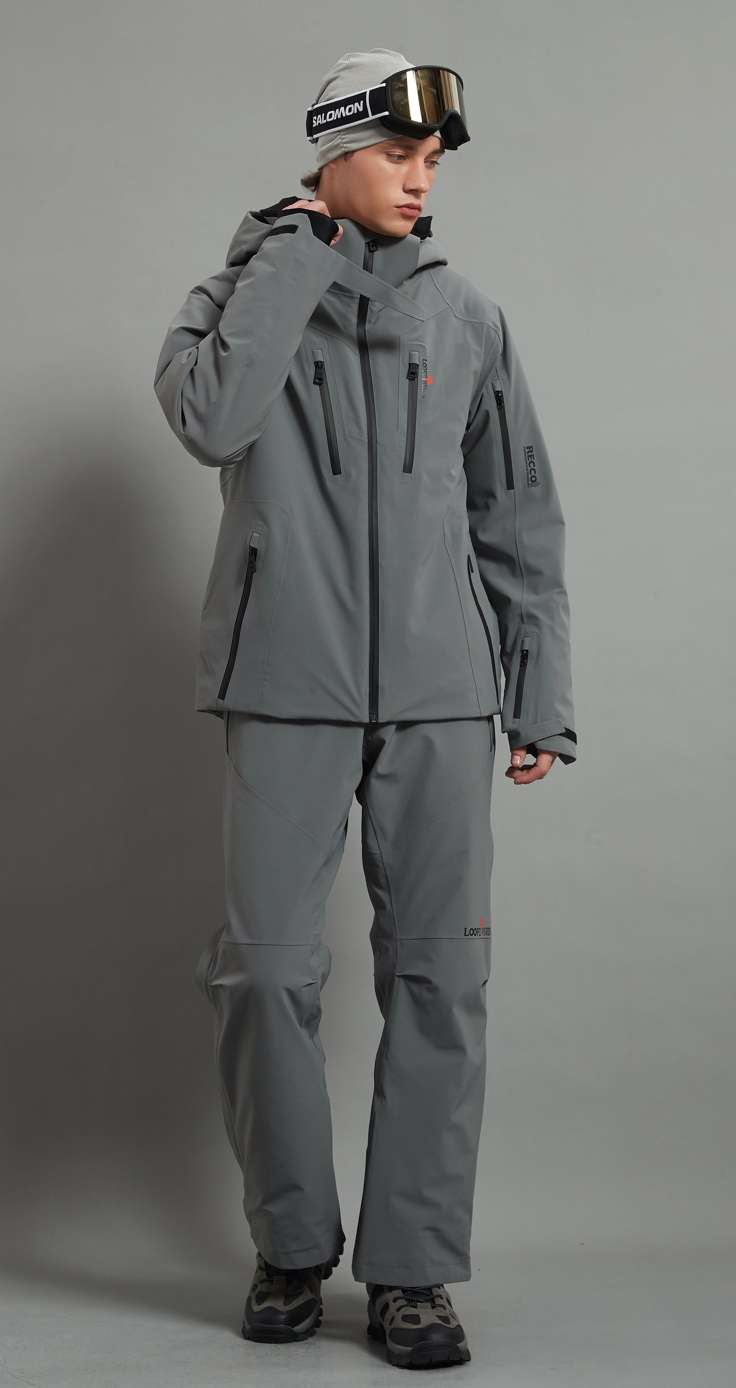 Bruce&Kingston Skidual Men Ensemble de ski isolé 3L Dermizax 20k Elephant Grey