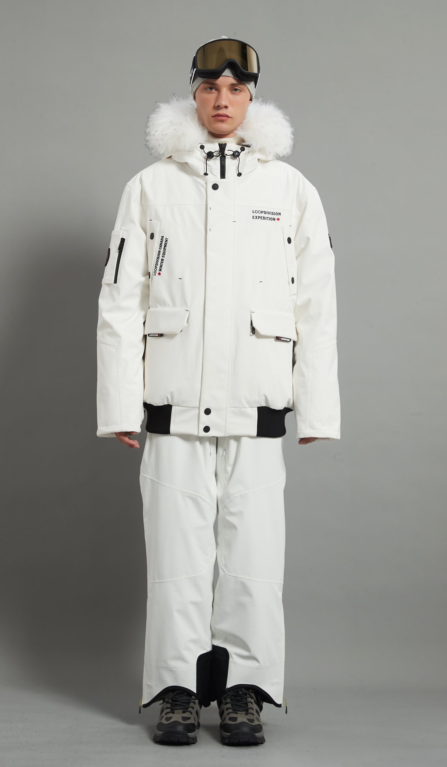 Nicolas&Laval-M Skidual Men Ski Set Insulated 3L Dermizax 20k White