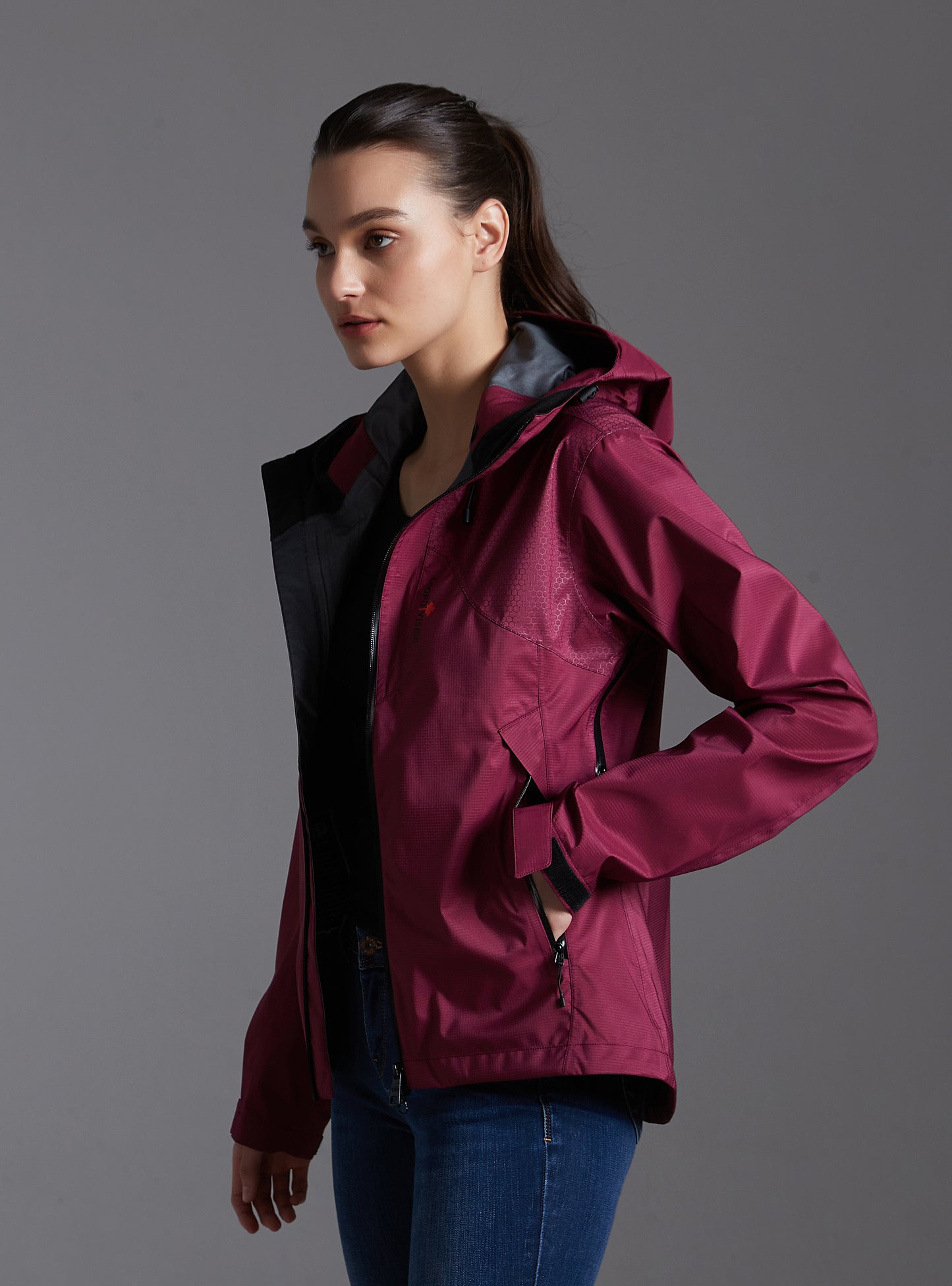 Zoe-F Lady Hard Shell Jacket 3L Red Plum