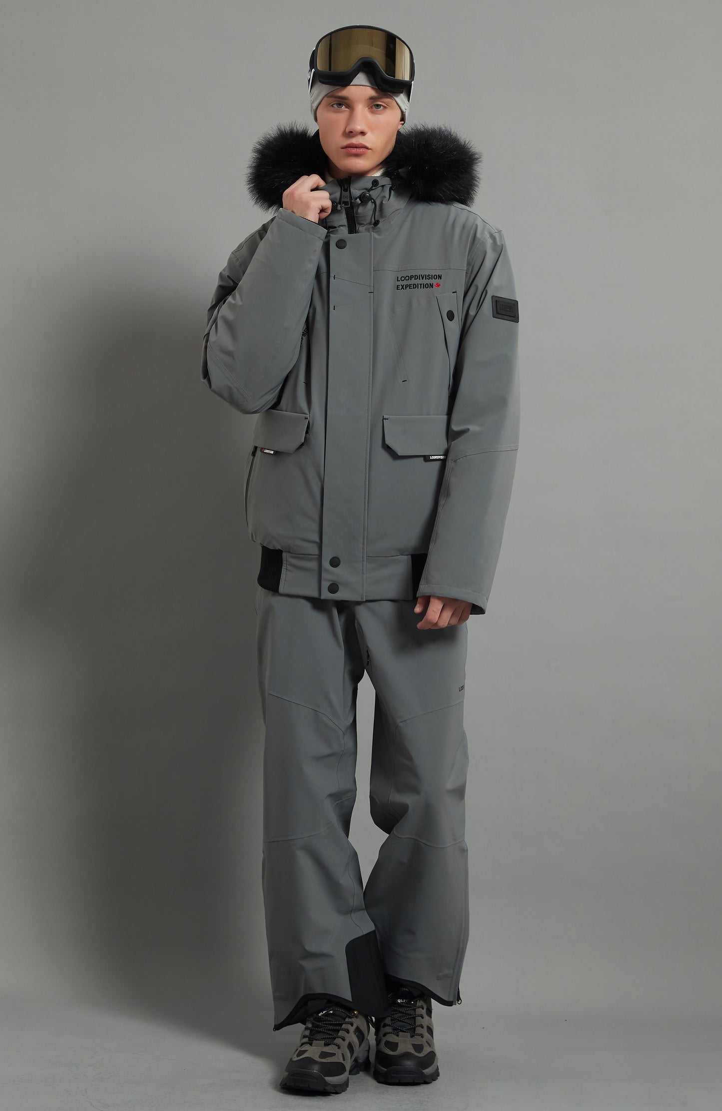Nicolas&Laval-M Skidual Men Ski Set Insulated 3L Dermizax 20k Elephant Grey