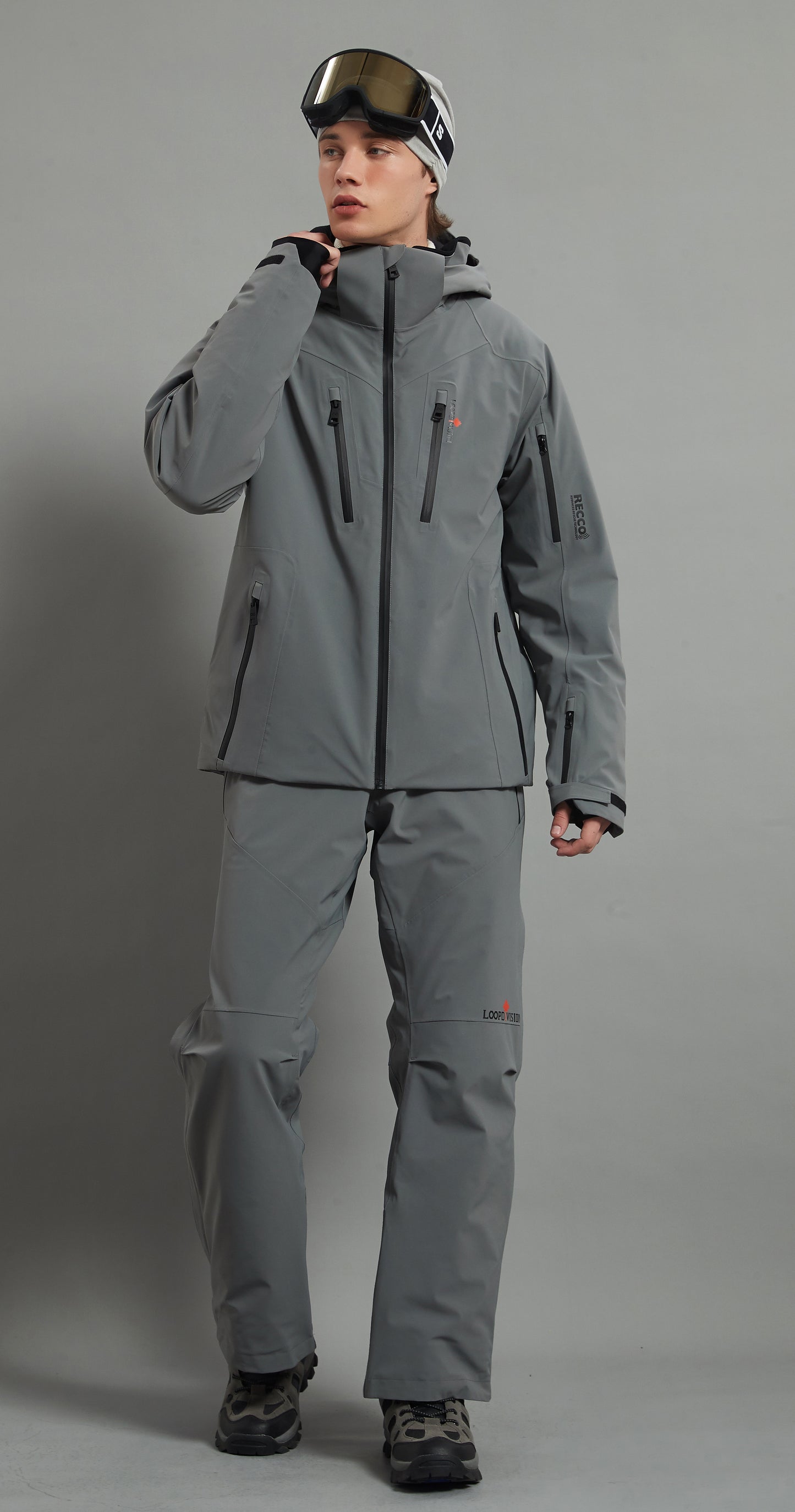 Bruce&Kingston Skidual Men Ensemble de ski isolé 3L Dermizax 20k Elephant Grey