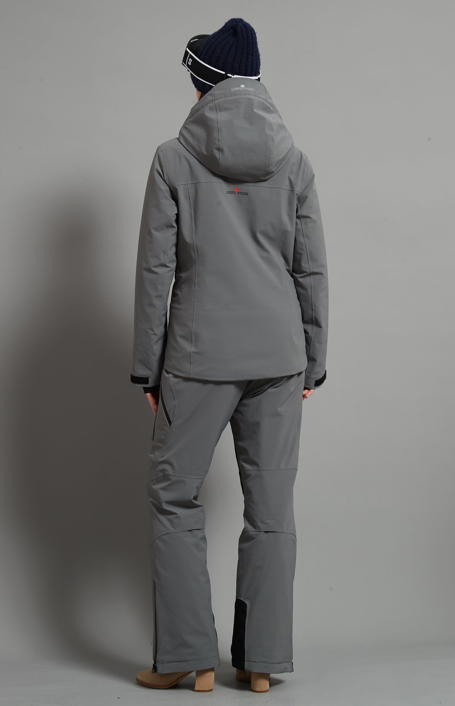 Flora&Whistler-F Skidual Lady Ensemble de ski isolé 3L Dermizax 20k Gris éléphant