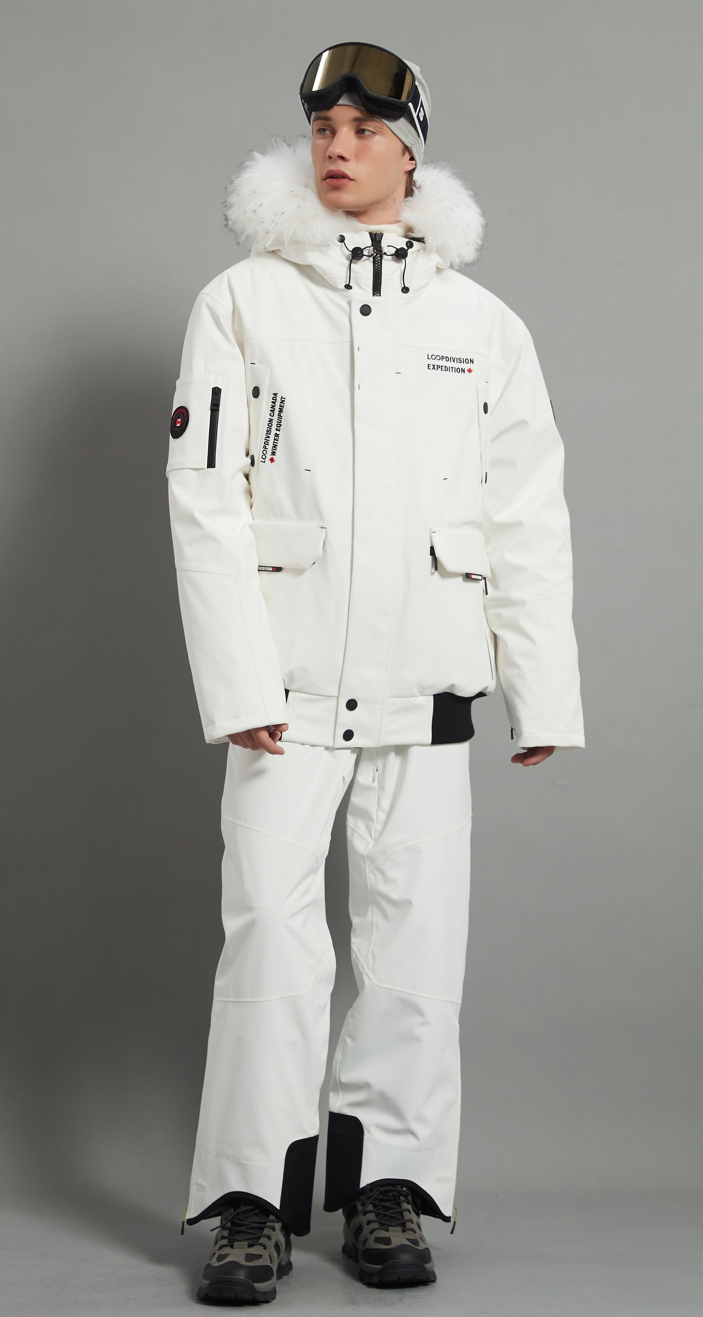 Nicolas&Laval-M Skidual Men Ski Set Insulated 3L Dermizax 20k White