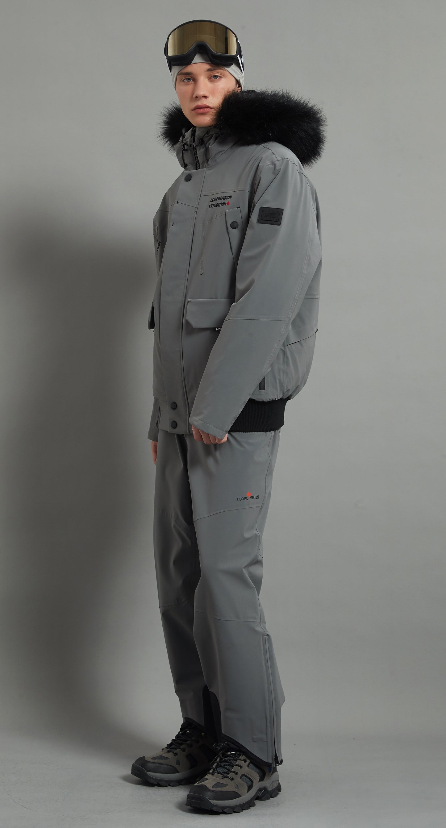 Nicolas&Laval-M Skidual Men Ski Set Insulated 3L Dermizax 20k Elephant Grey
