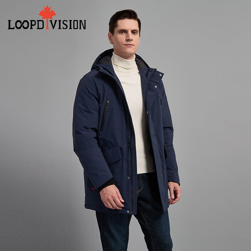 Doug Men’s Winter Parka for Extreme Weather Protection-Glazed Blue