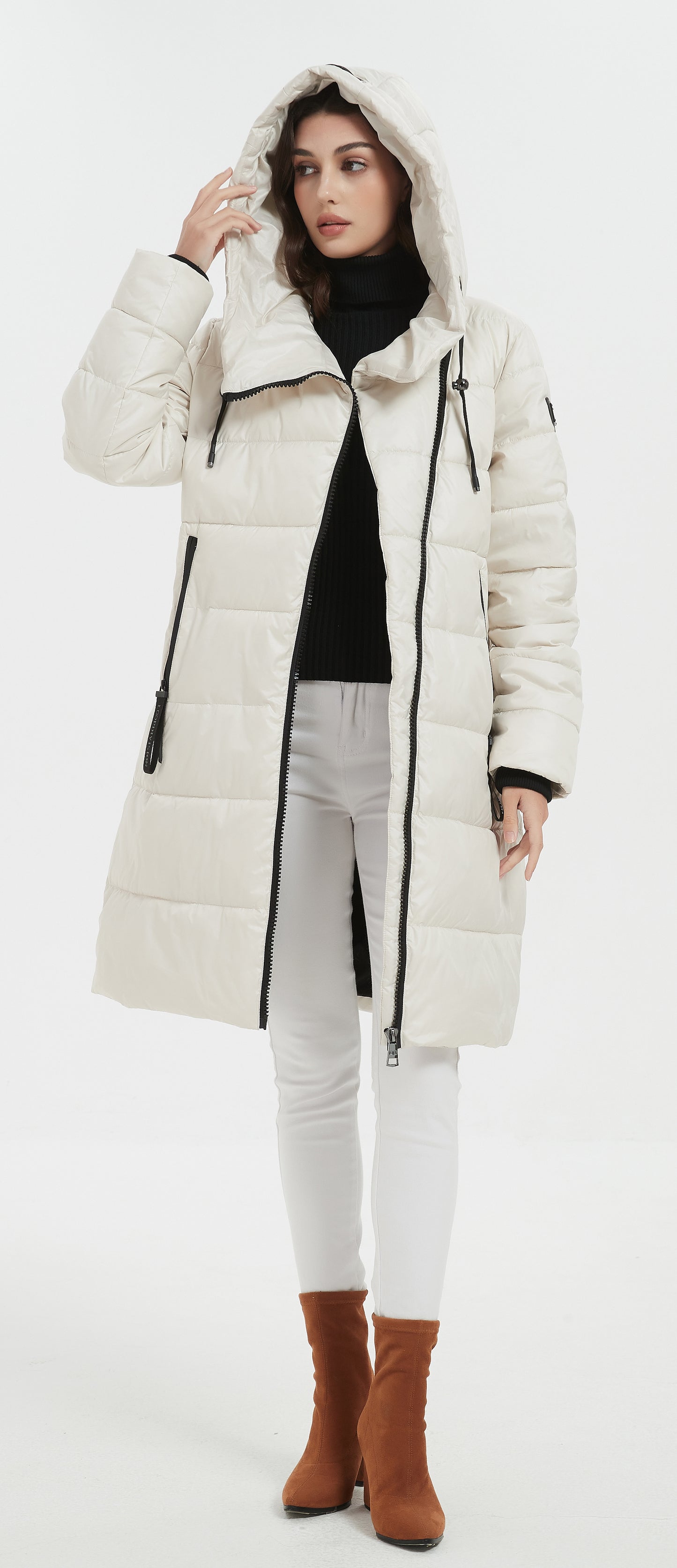 Jennifer Lady Insulated Jacket Beige White