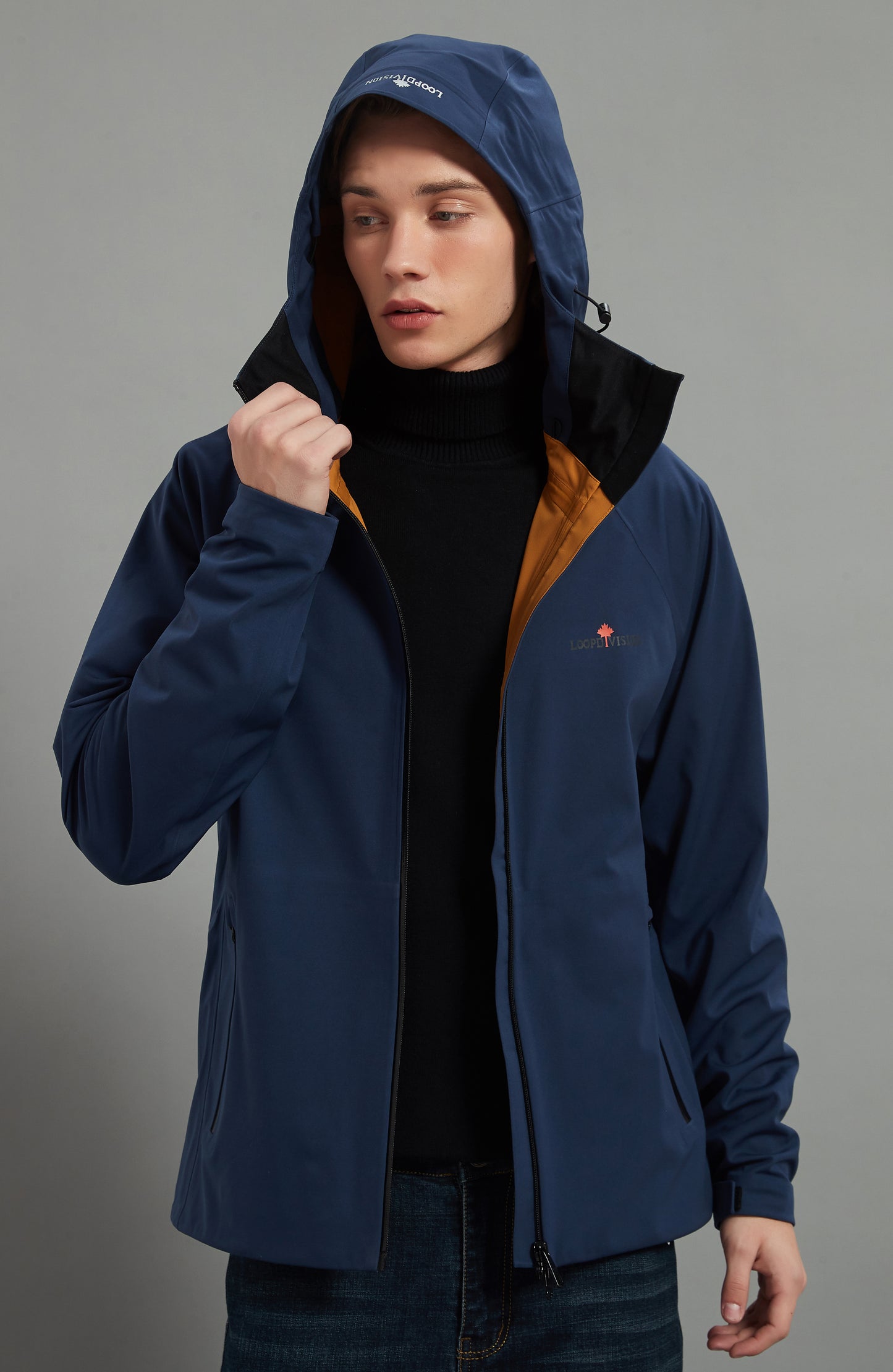 Nan-M Men Soft Shell Hiking Jacket 3L Navy Blue