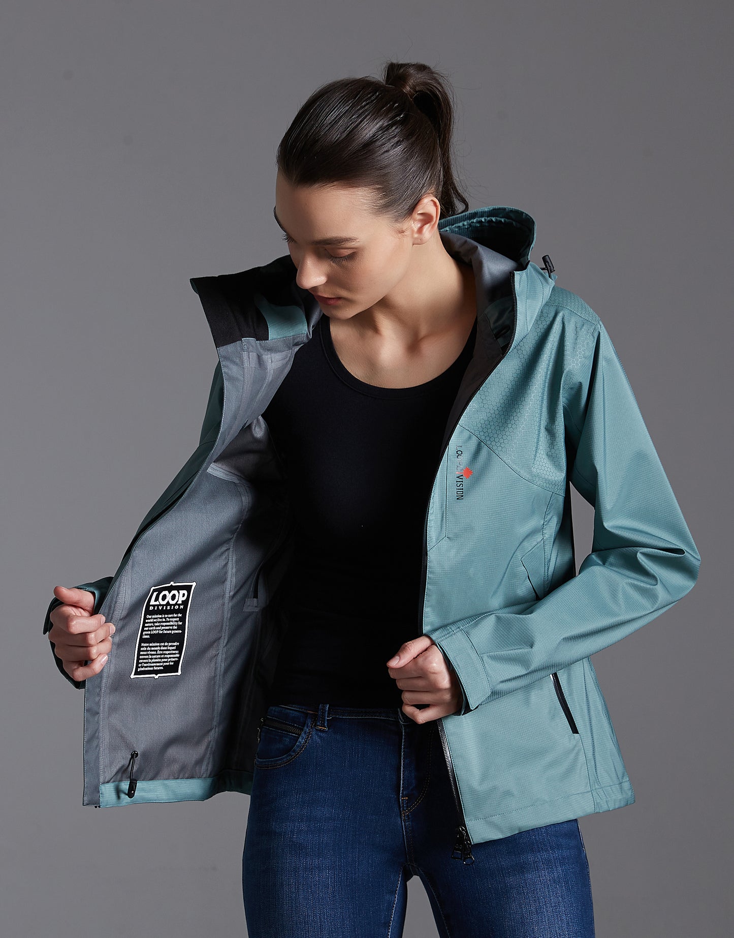 Zoe-F Lady Hard Shell Jacket 3L Silver Blue