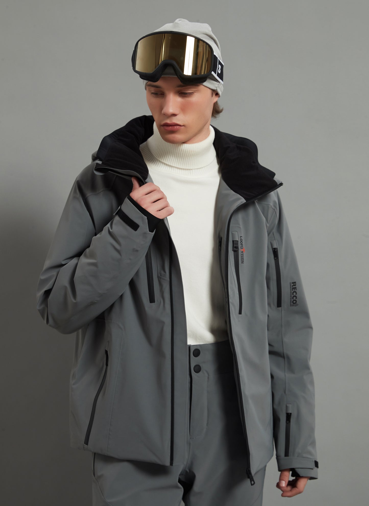 Bruce Skidual Veste de ski isolée 3L Dermizax 20K gris éléphant pour homme