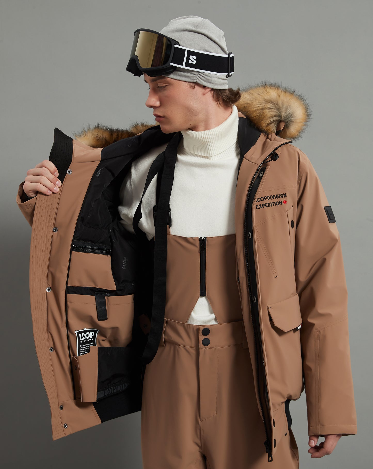 Nicolas Skidual Men Ski Jacket Insulated 3L Dermizax 20K Brown