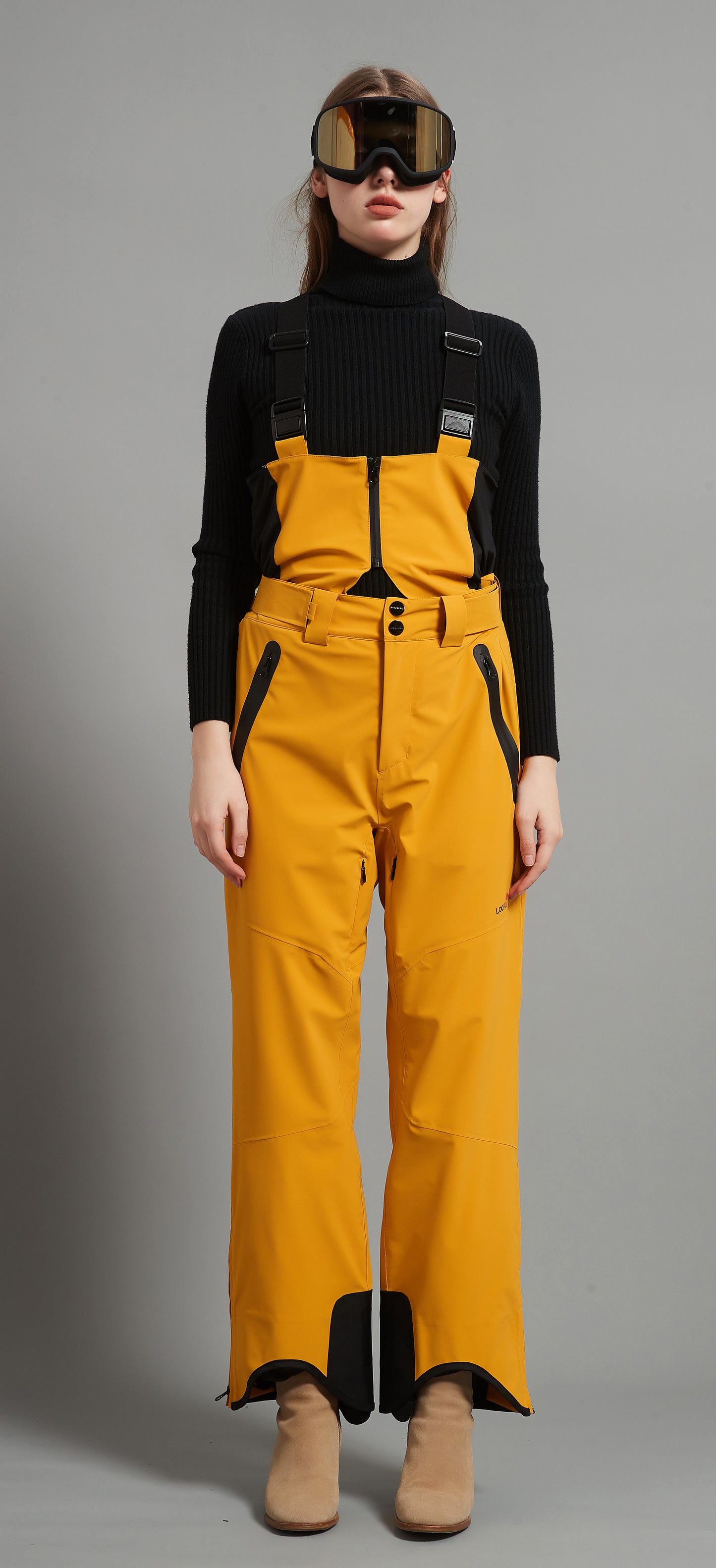 Laval-F Lady Ski Bib Pant Insulated 3L Dermizax 20K Deep Earthy Yellow