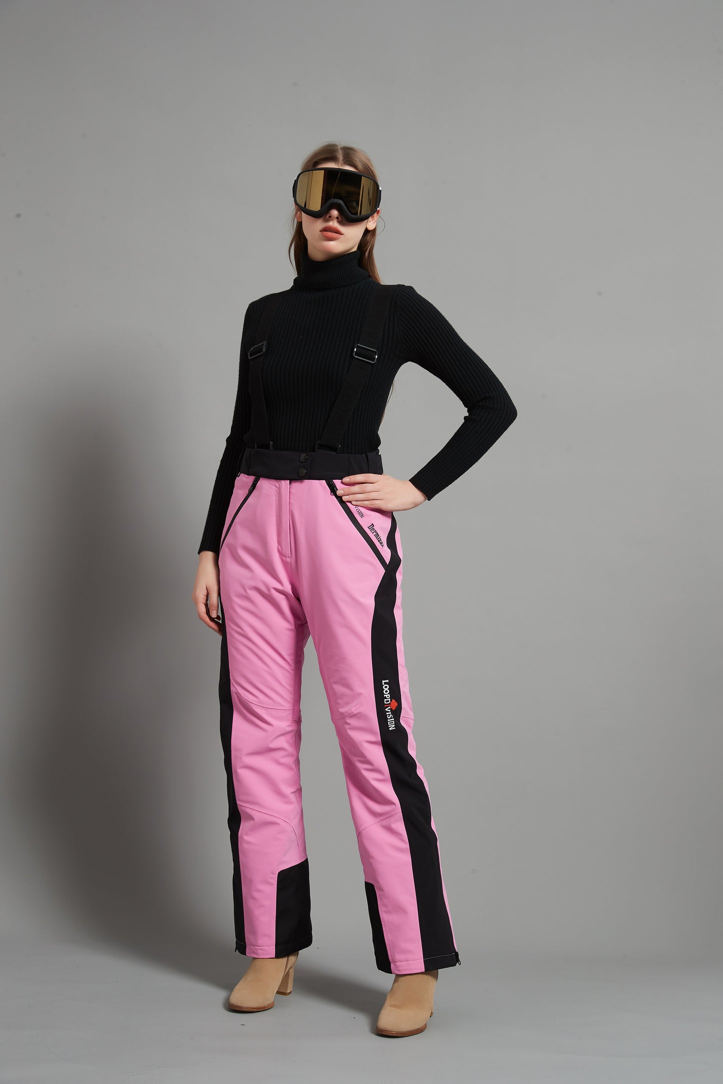 Bayview-F Lady Ski Bib Pant Insulated Dermizax 20K Fuchsia