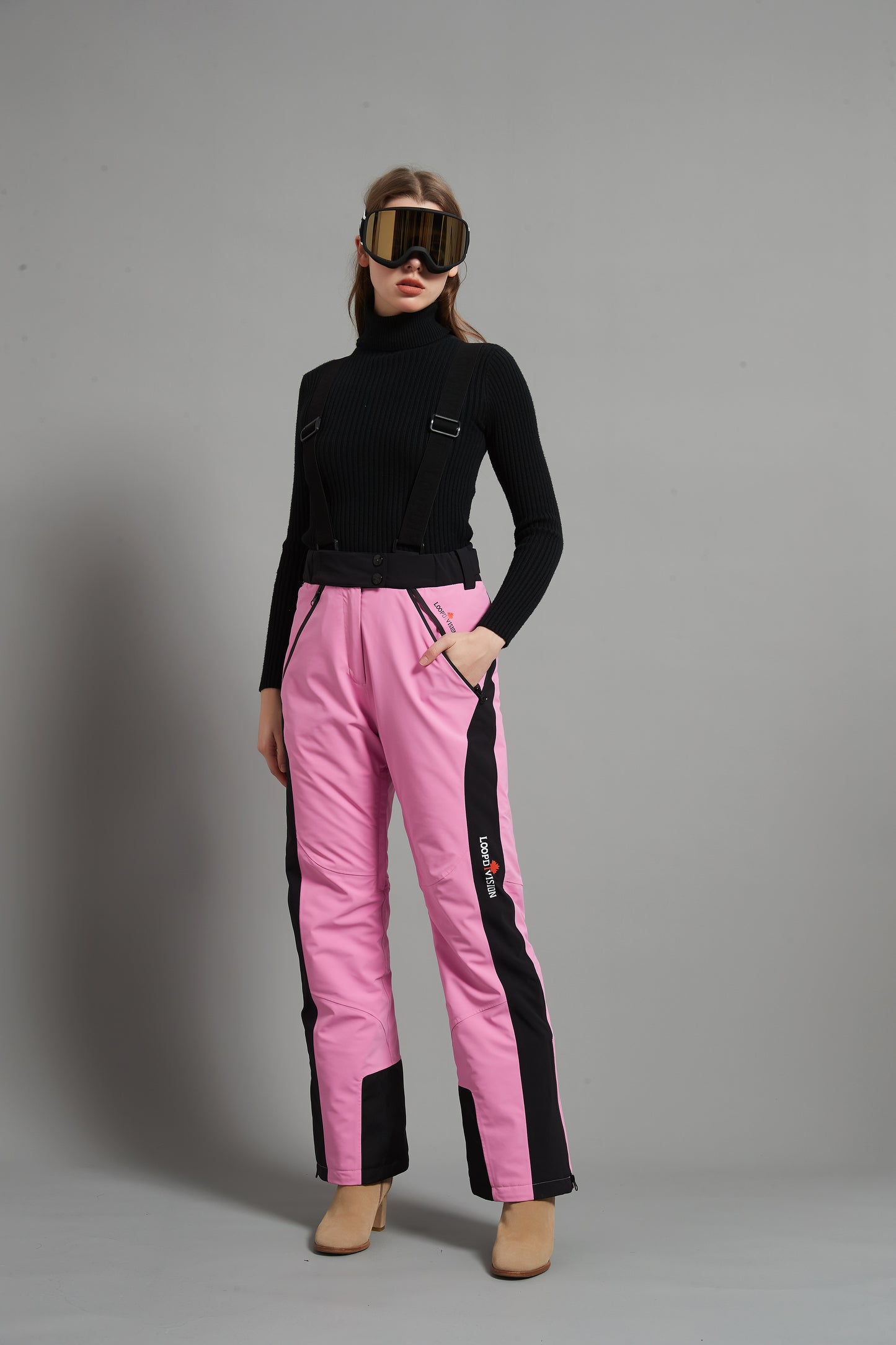 Bayview-F Lady Ski Bib Pant Insulated Dermizax 20K Fuchsia