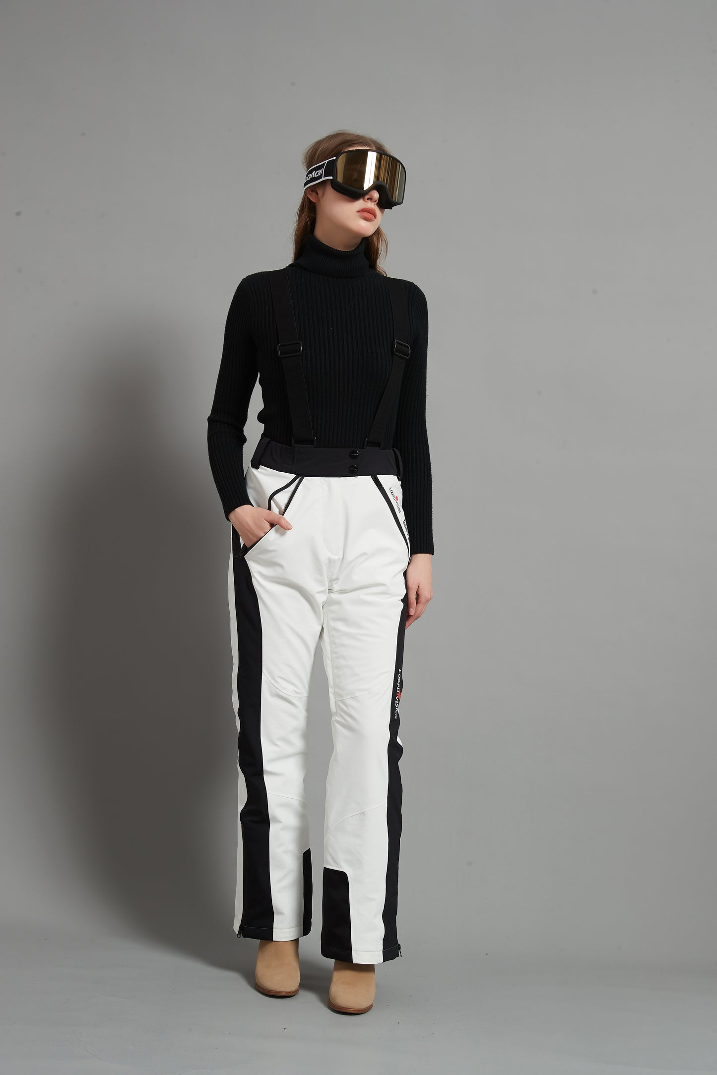 Bayview-F Lady Ski Bib Pant Insulated Dermizax 20K White