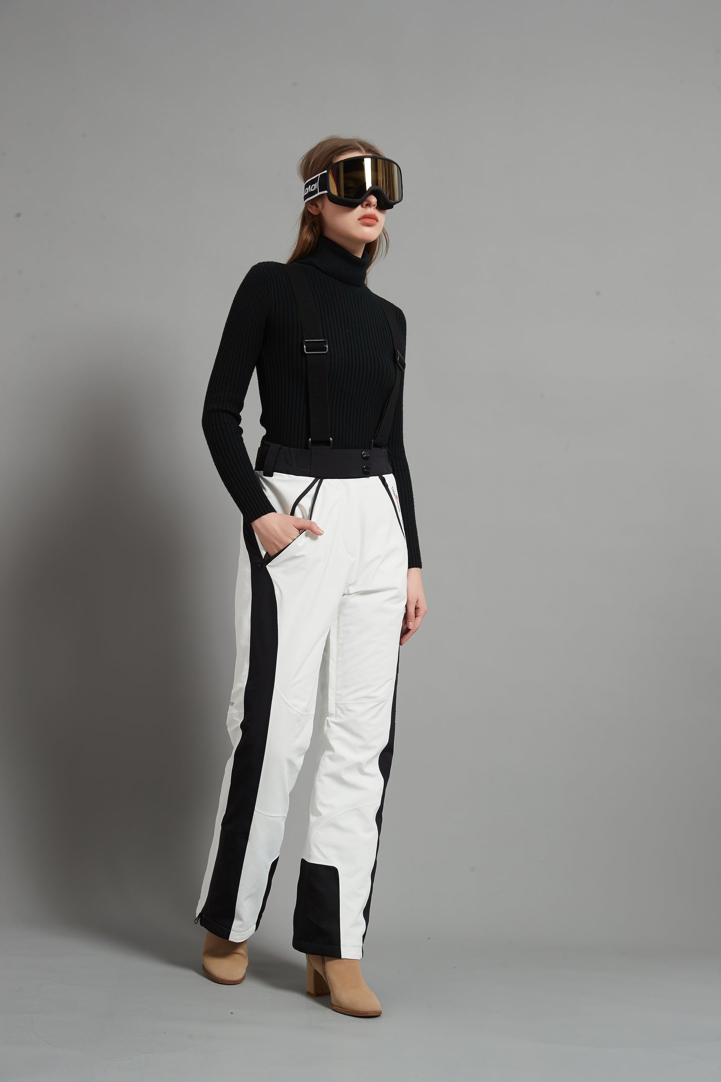 Bayview-F Lady Ski Bib Pant Insulated Dermizax 20K White
