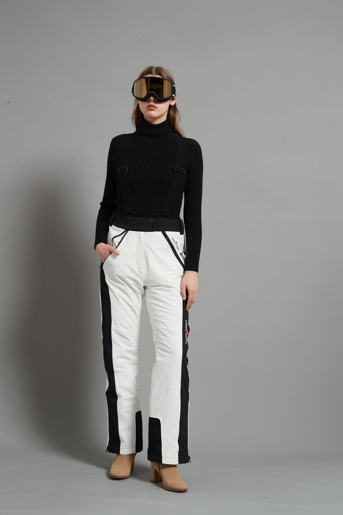 Bayview-F Lady Ski Bib Pant Insulated Dermizax 20K White
