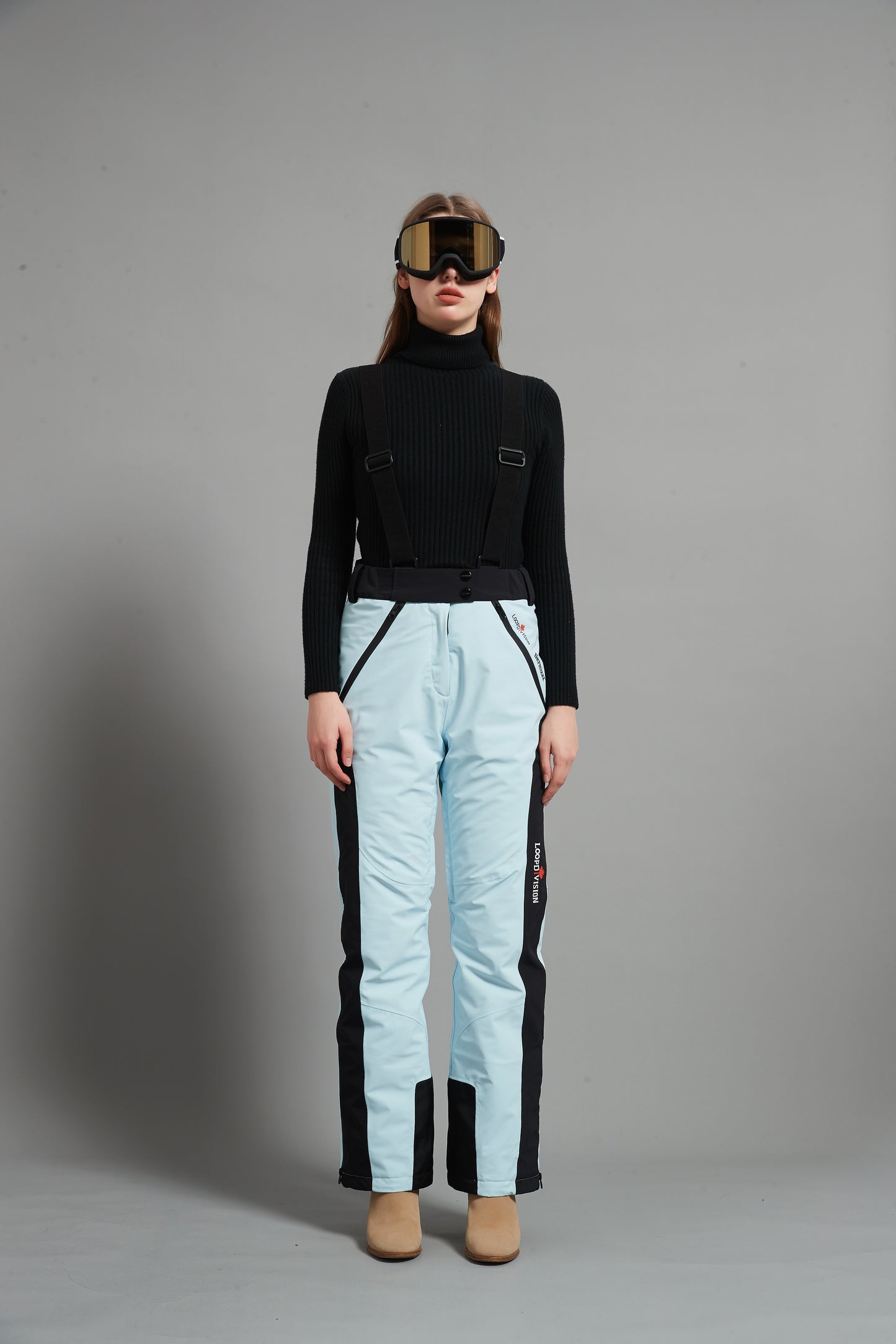 Bayview-F Lady Ski Bib Pant Insulated Dermizax 20K Ice Blue