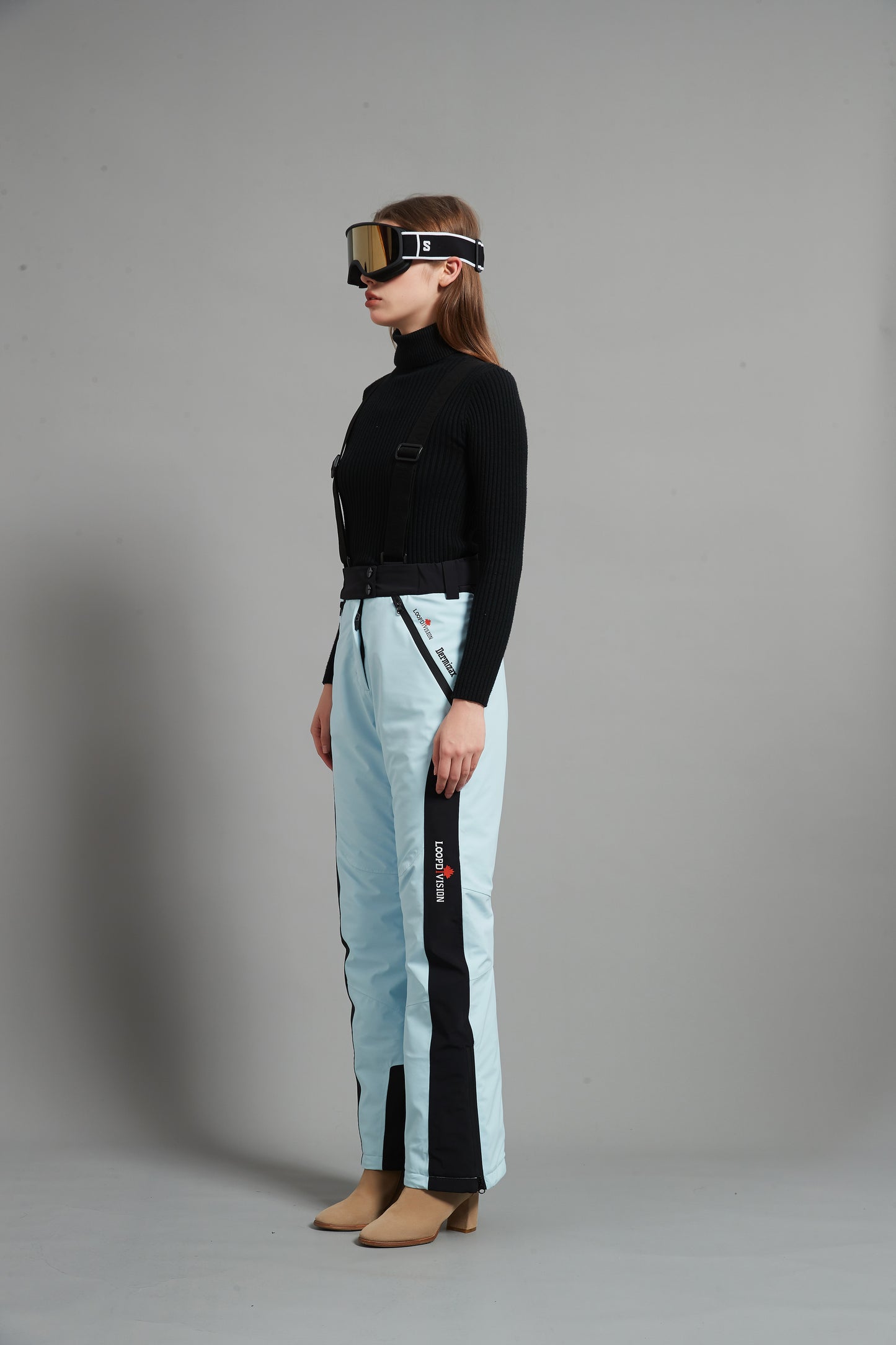 Bayview-F Lady Ski Bib Pant Insulated Dermizax 20K Ice Blue