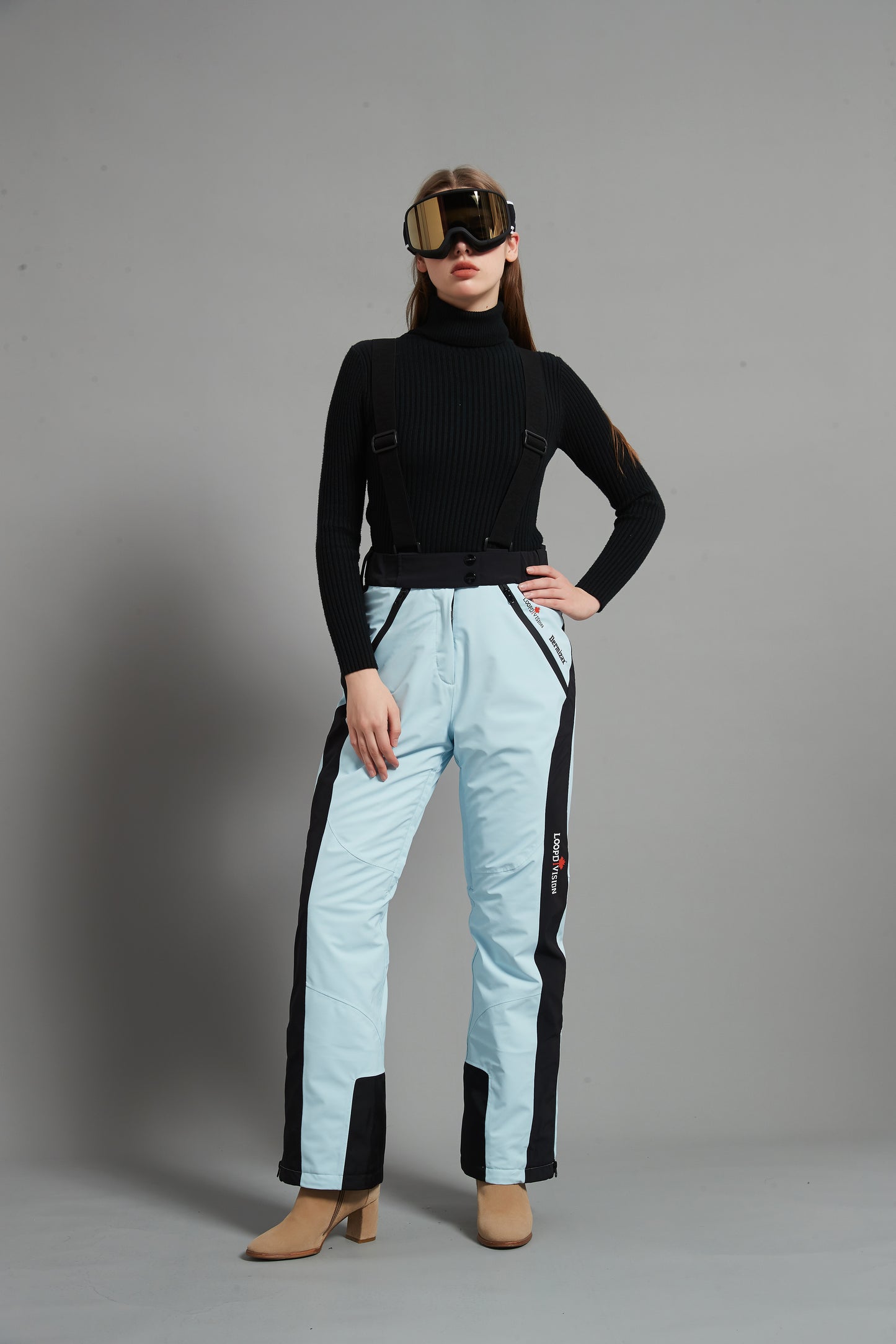 Bayview-F Lady Ski Bib Pant Insulated Dermizax 20K Ice Blue