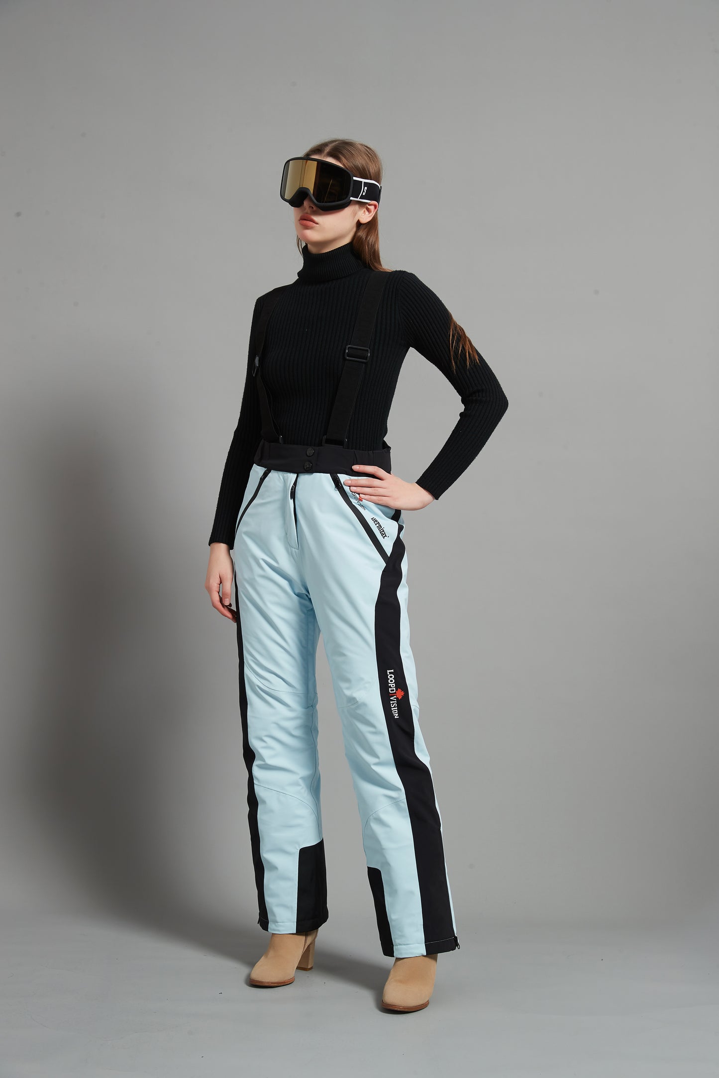 Bayview-F Lady Ski Bib Pant Insulated Dermizax 20K Ice Blue
