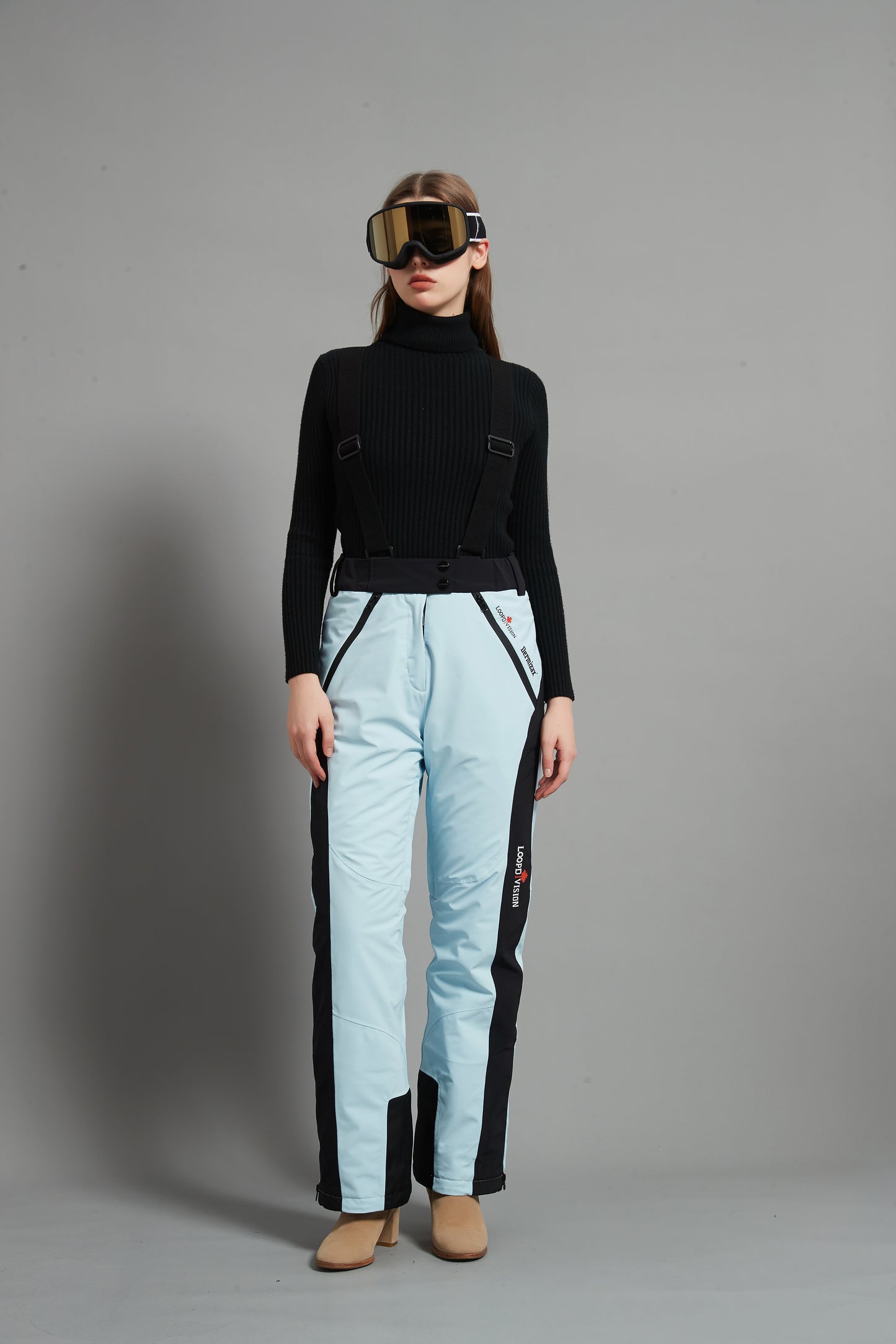 Bayview-F Lady Ski Bib Pant Insulated Dermizax 20K Ice Blue