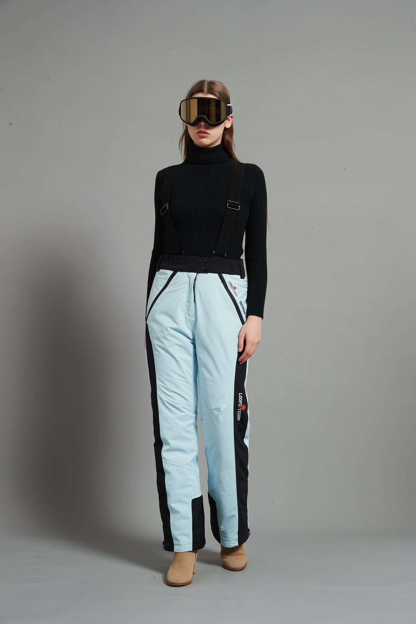 Bayview-F Lady Ski Bib Pant Insulated Dermizax 20K Ice Blue