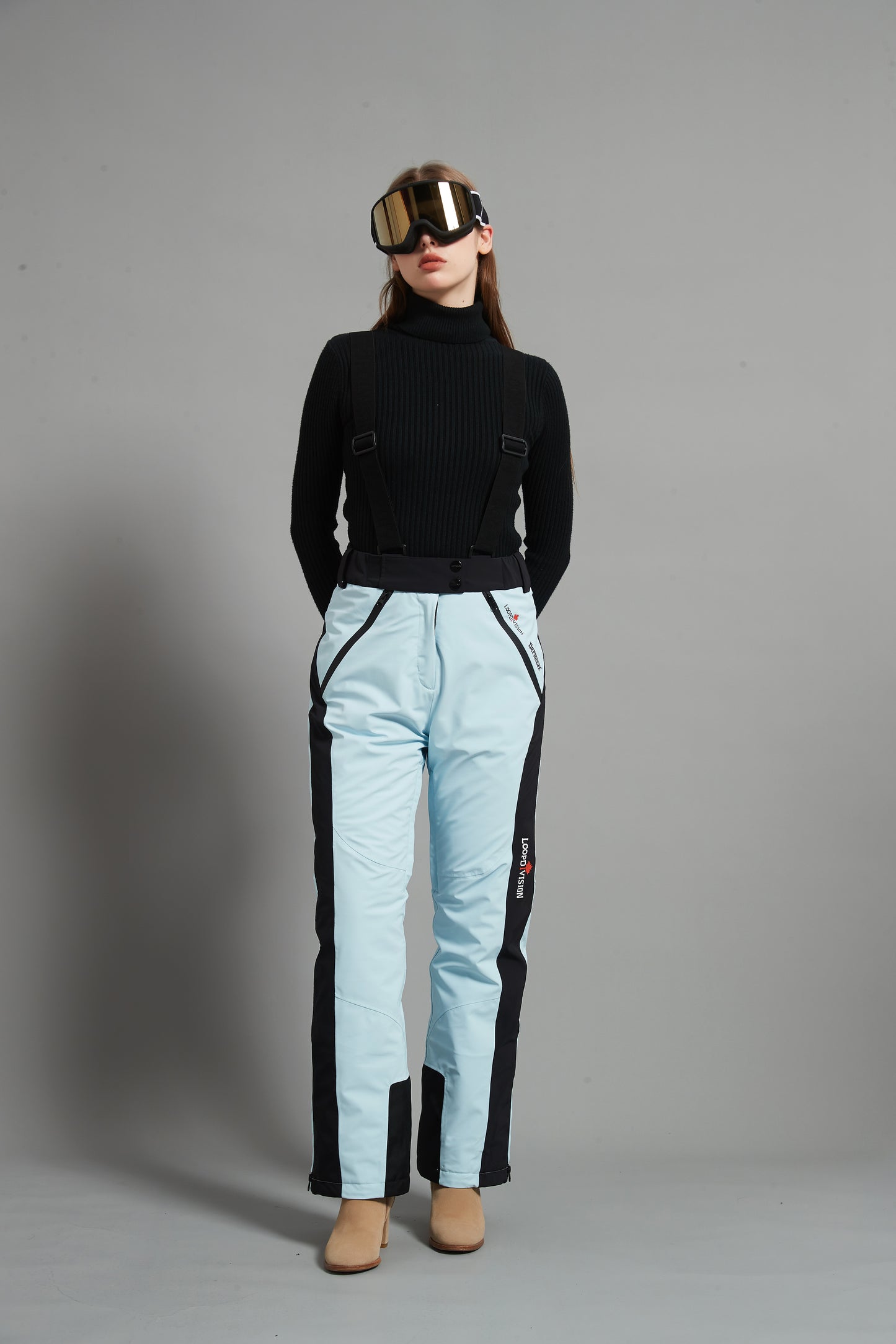 Bayview-F Lady Ski Bib Pant Insulated Dermizax 20K Ice Blue