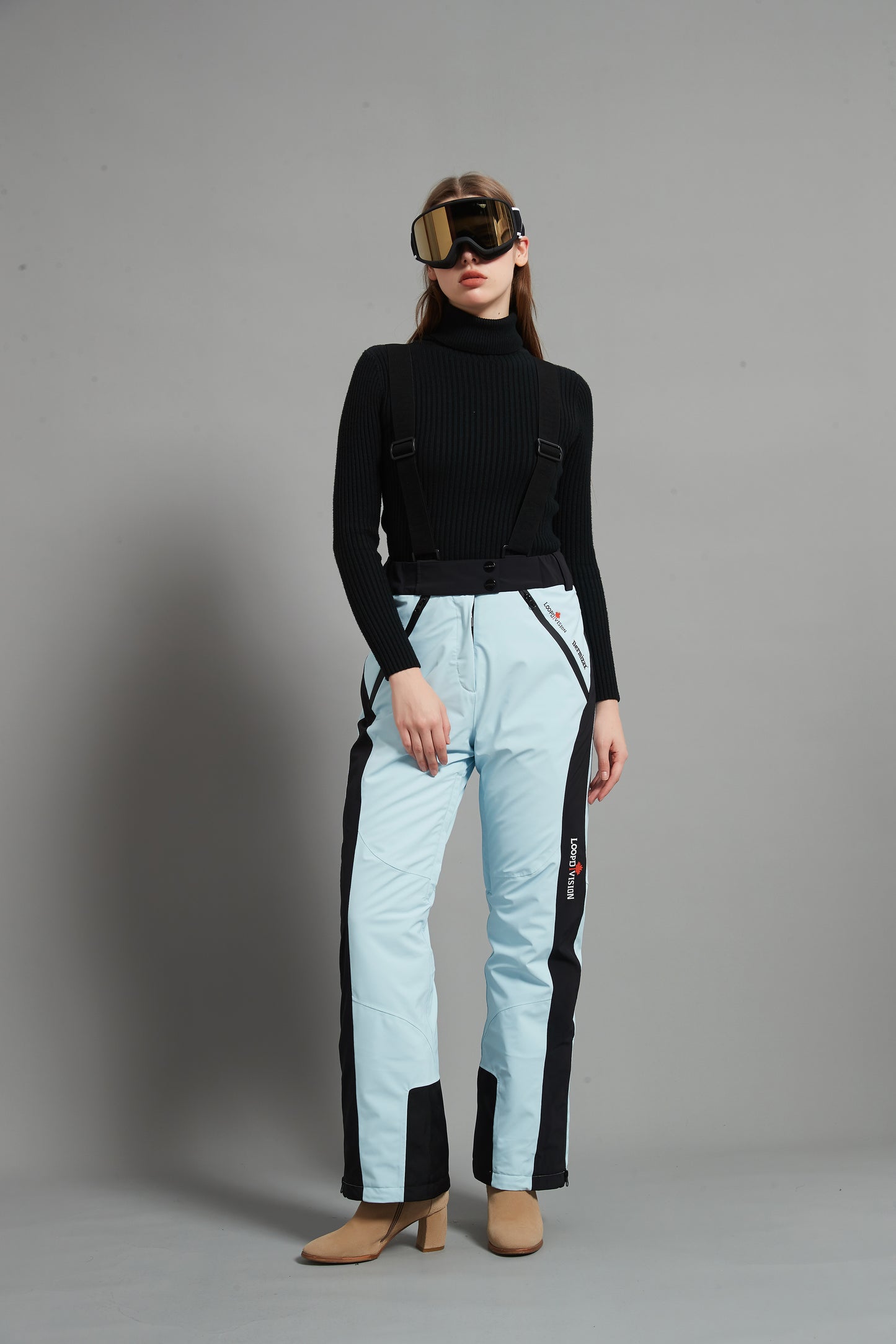 Bayview-F Lady Ski Bib Pant Insulated Dermizax 20K Ice Blue