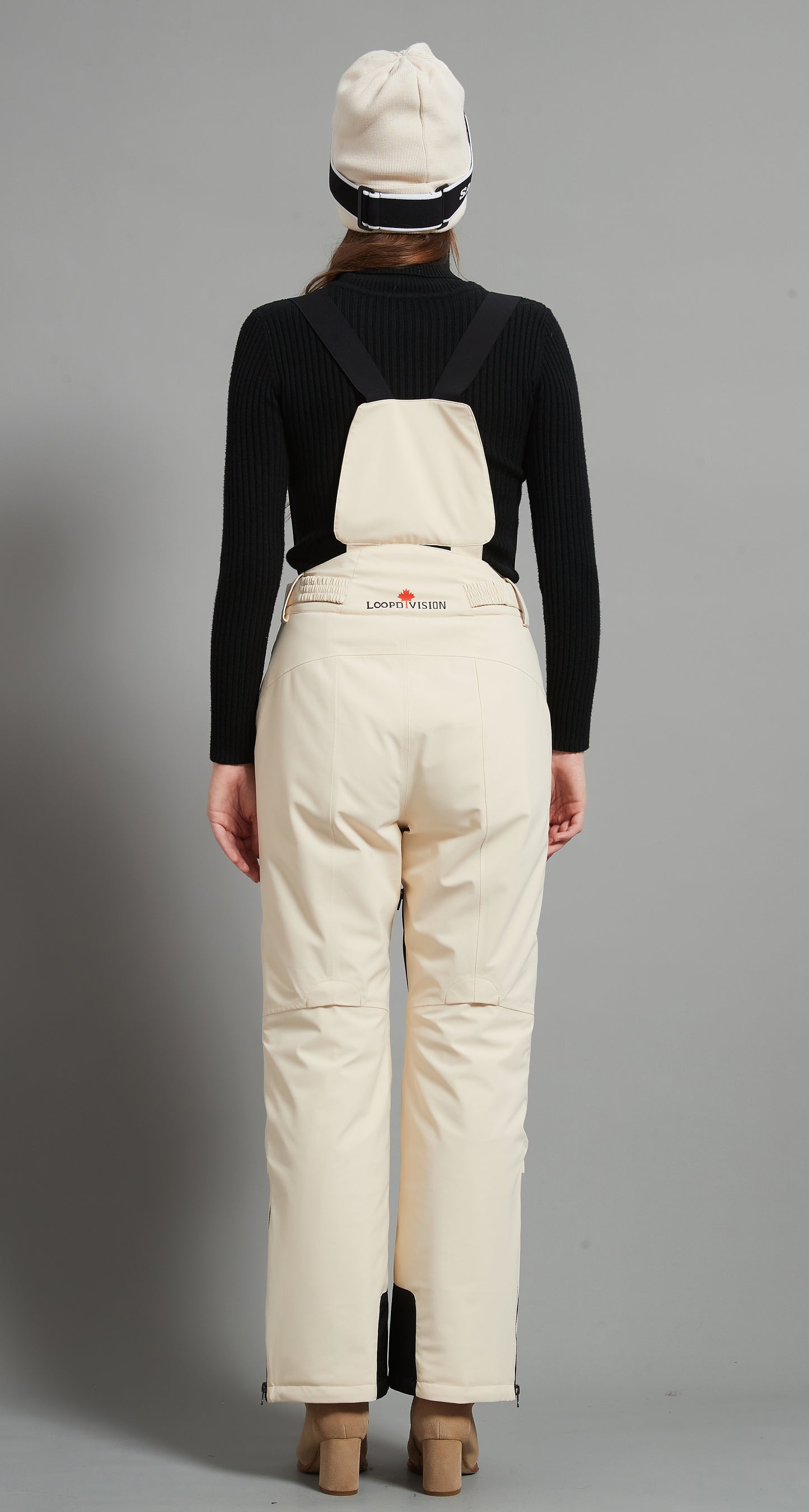 Catharine Lady Ski Bib Pant Insulated 3L Dermizax 20K Beige White
