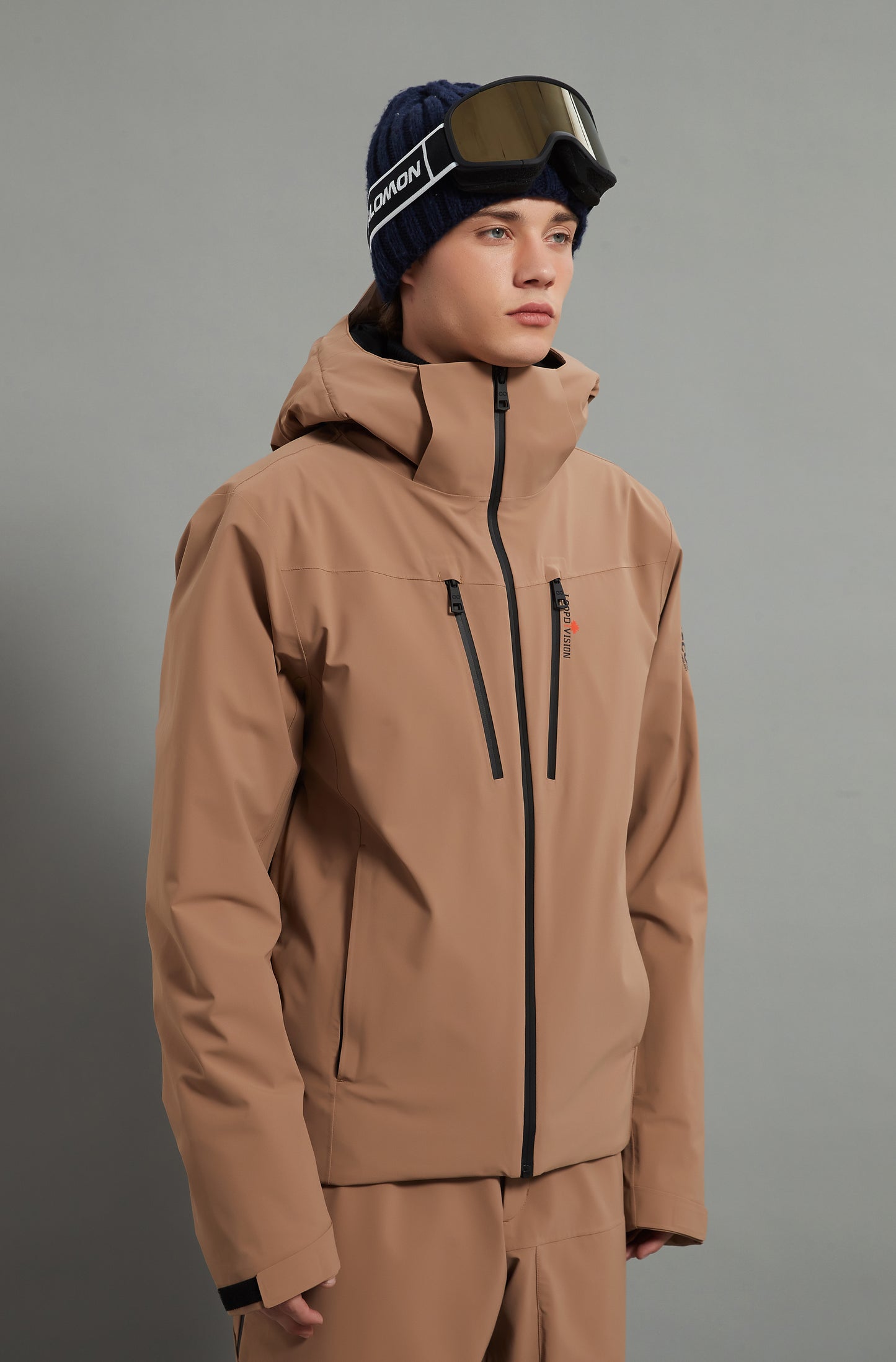 Landon Skidual Men Ski Jacket Insulated 3L Dermizax 20K Brown