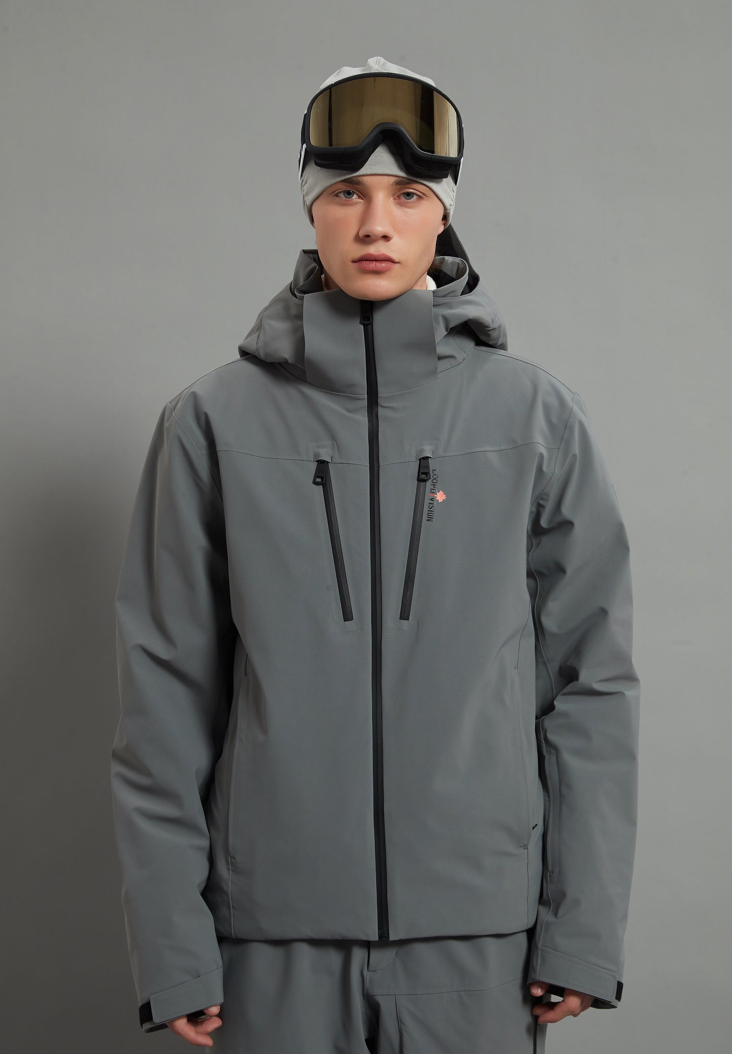 Landon Skidual Men Ski Jacket Insulated 3L Dermizax 20K Elephant Grey