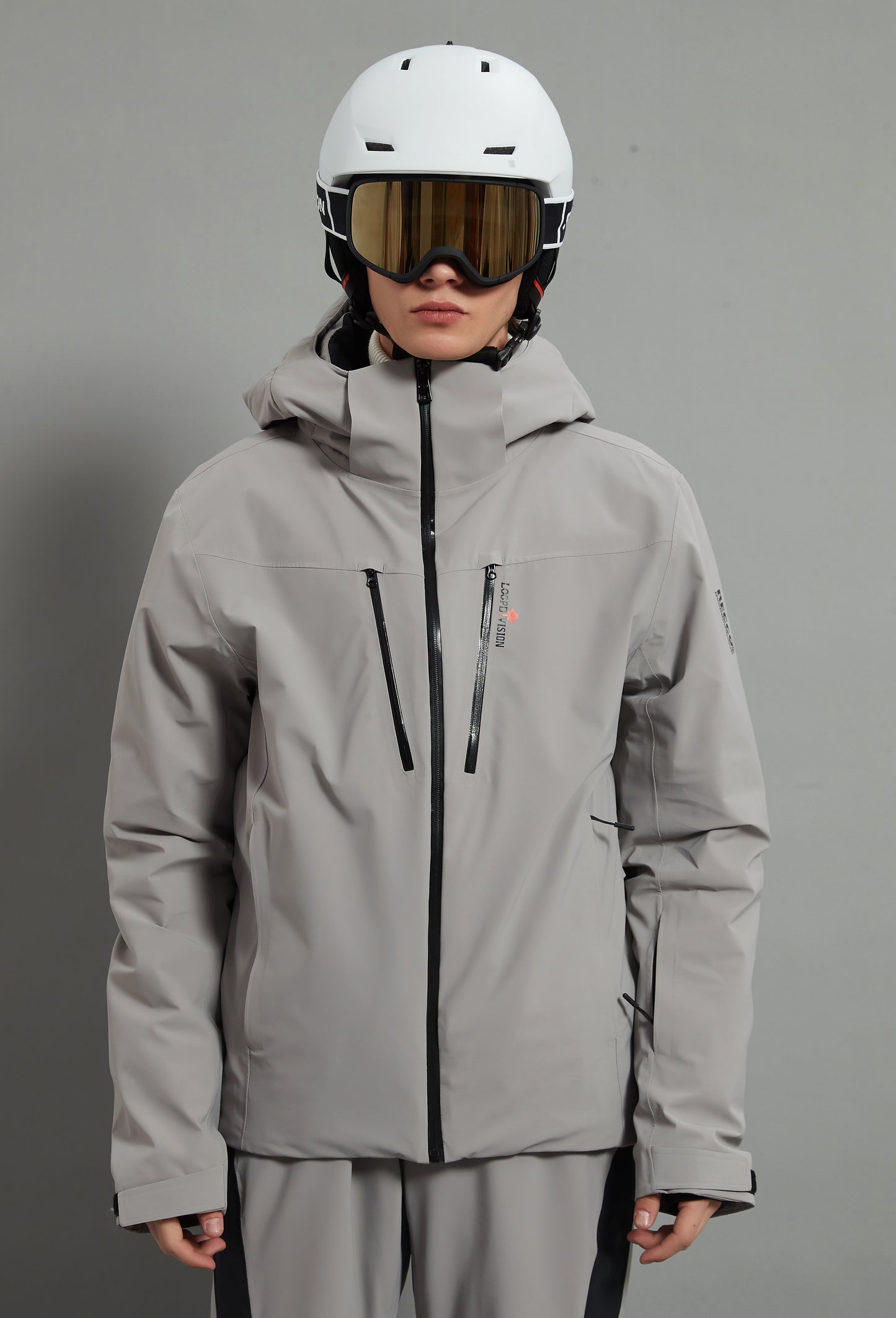 Landon Skidual Veste de ski isolée 3L Dermizax 20K Gris chaud pour homme