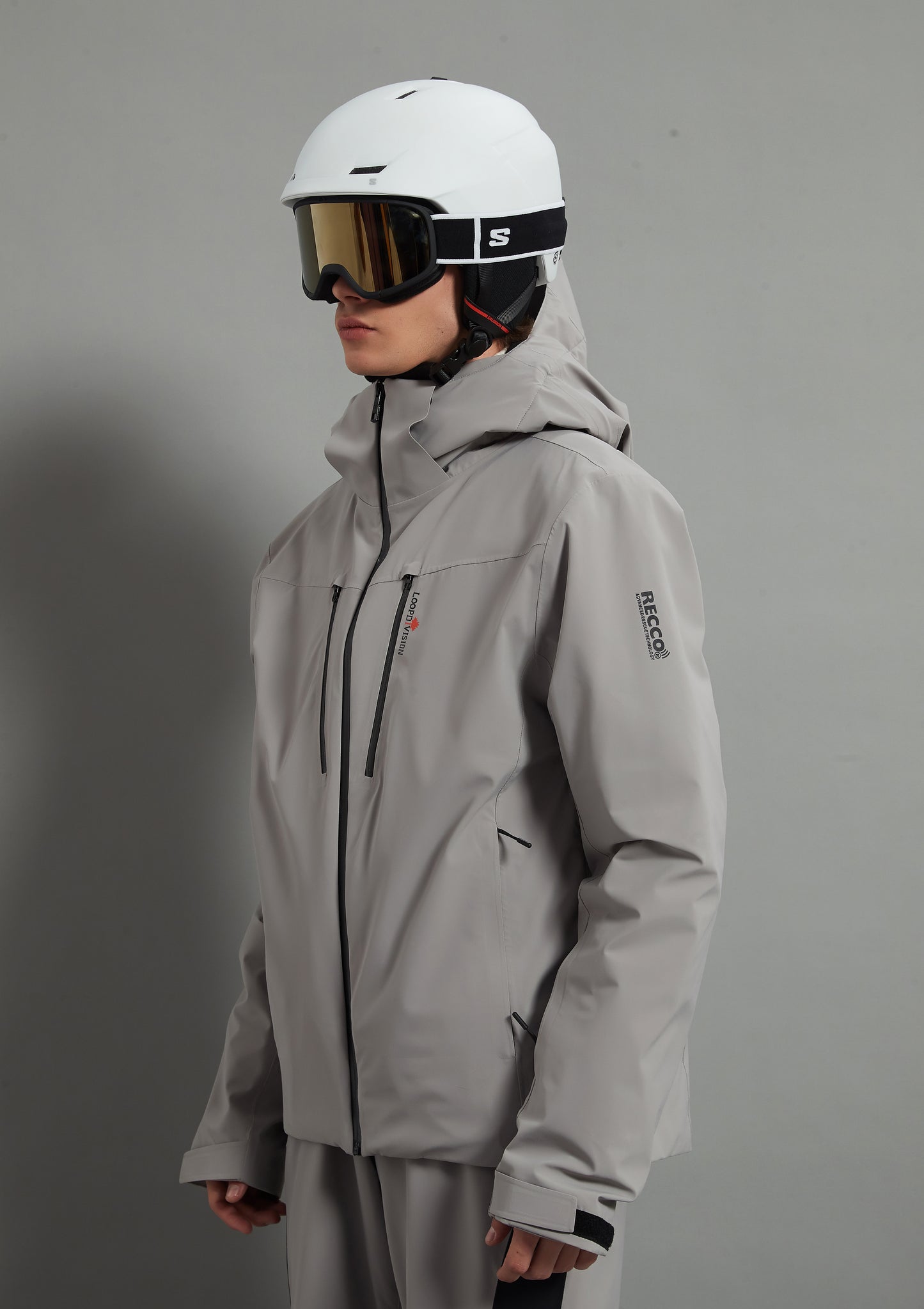 Landon Skidual Veste de ski isolée 3L Dermizax 20K Gris chaud pour homme