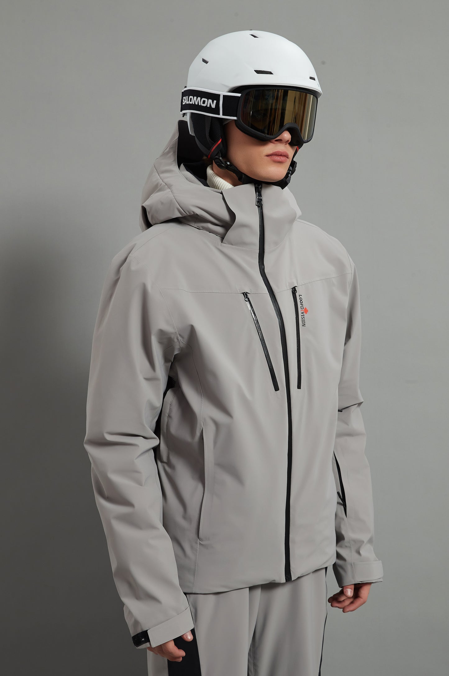 Landon Skidual Veste de ski isolée 3L Dermizax 20K Gris chaud pour homme